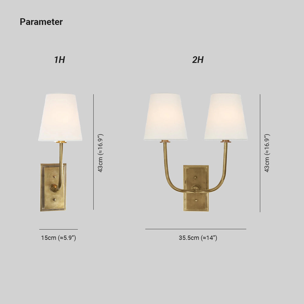 Silva Lámpara de Pared con Pantalla Cónica de Tela
