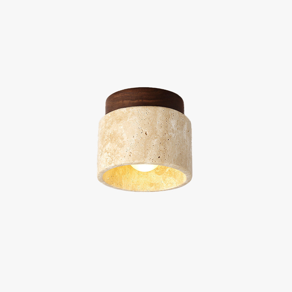 Arisha Retro Piedra Madera Plafón Lámpara de Techo Pasillo