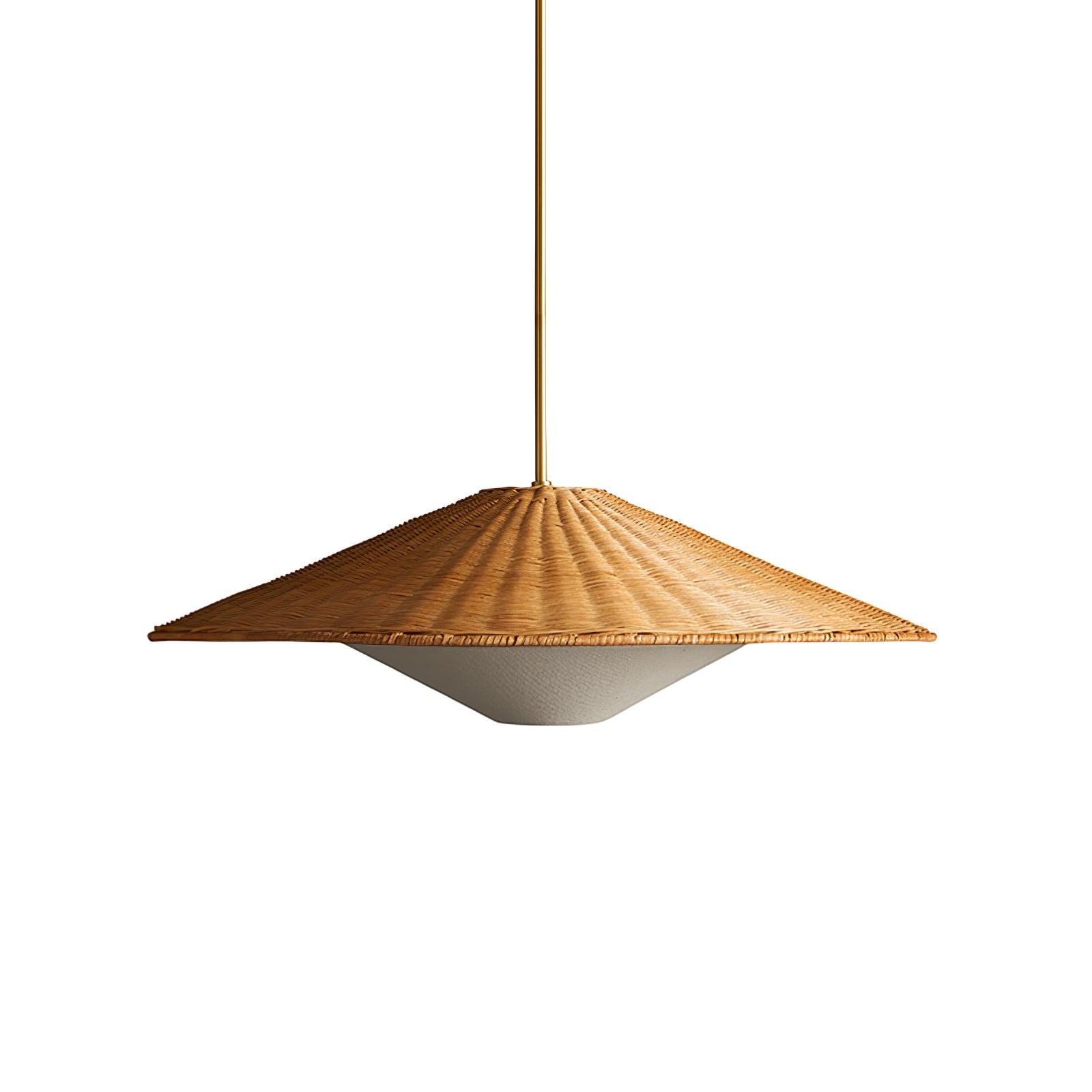 Rattan Hat Pendant Light - Letslighting