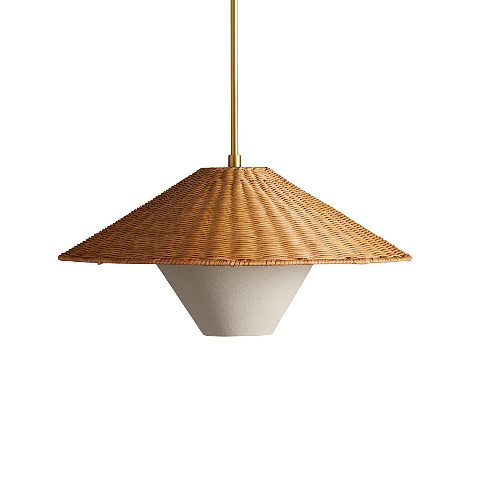 Rattan Hat Pendant Light - Letslighting