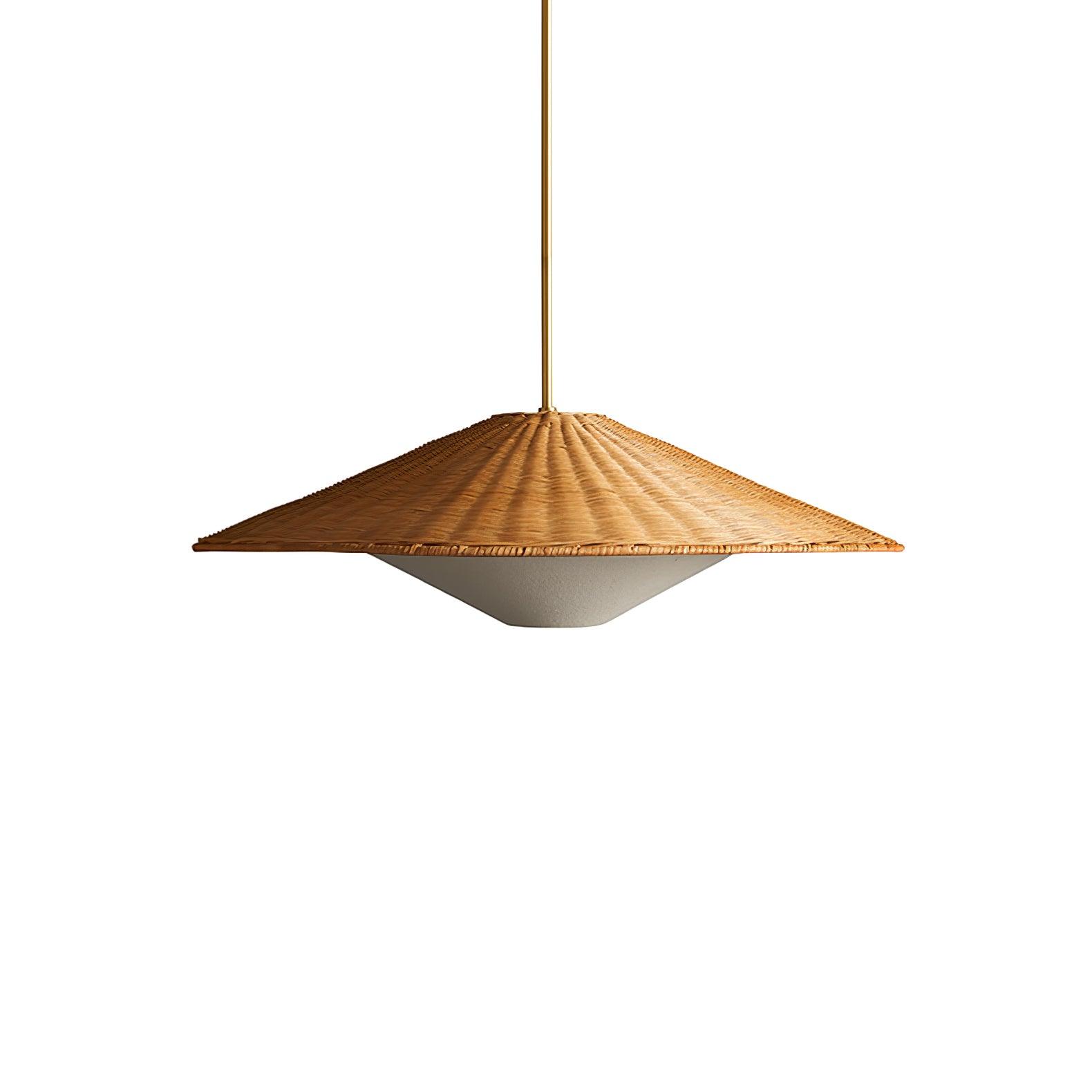 Rattan Hat Pendant Light - Letslighting