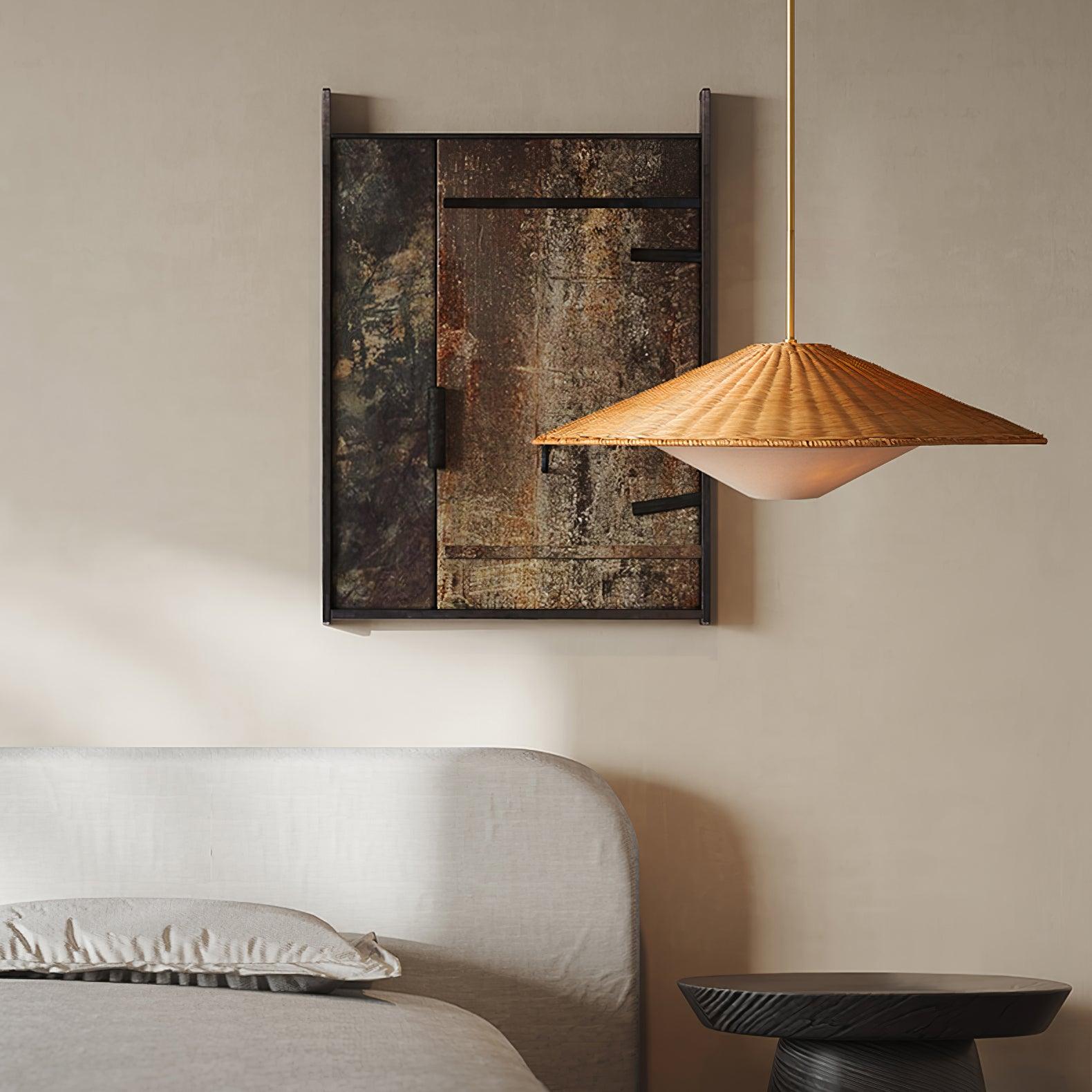 Rattan Hat Pendant Light - Letslighting