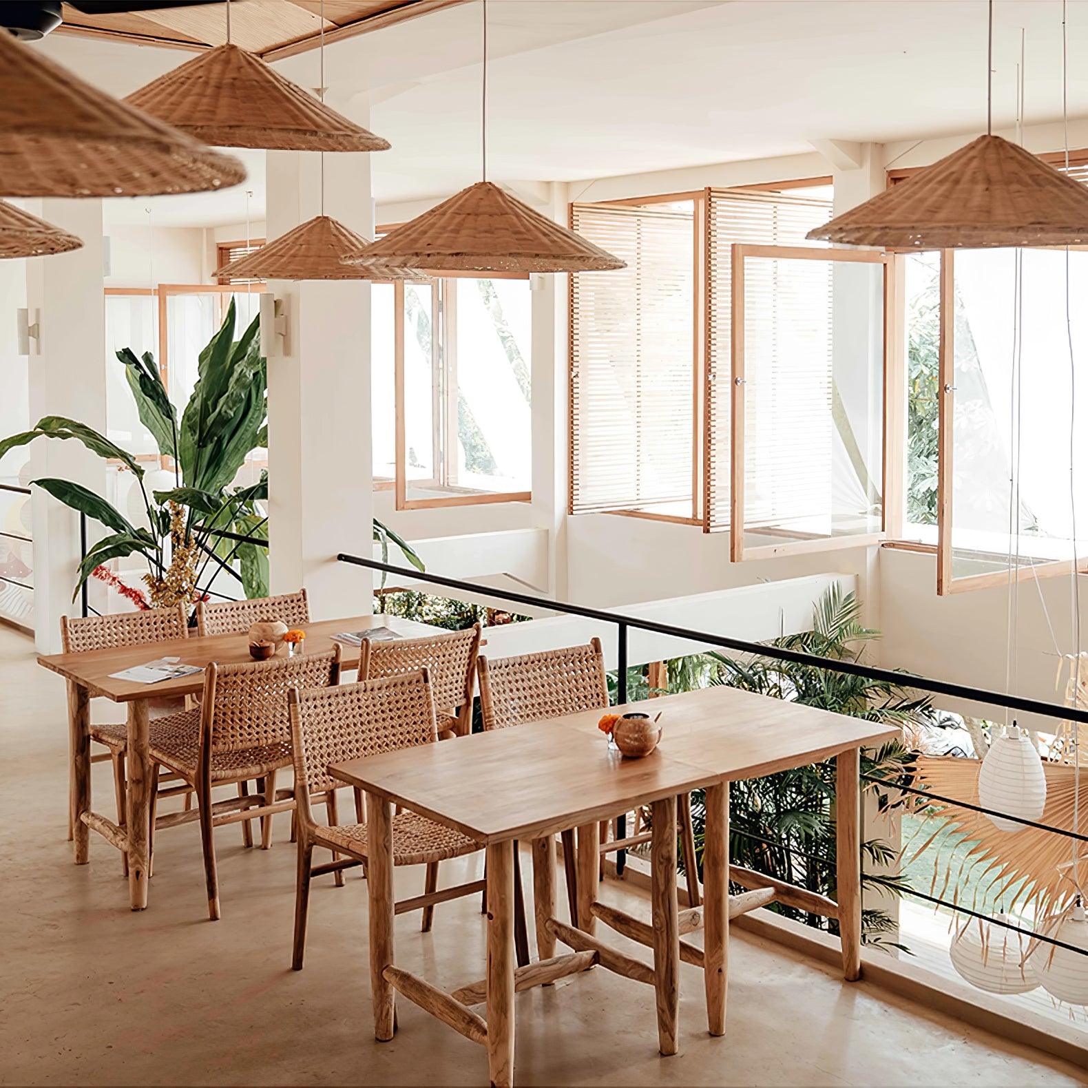 Rattan Hat Pendant Light - Letslighting