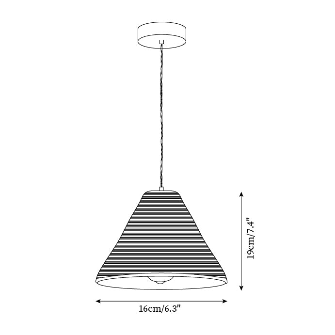 Pendant Lamp Rattan Shade and Metal Body Cone Shape Natural Minimalist - Letslighting