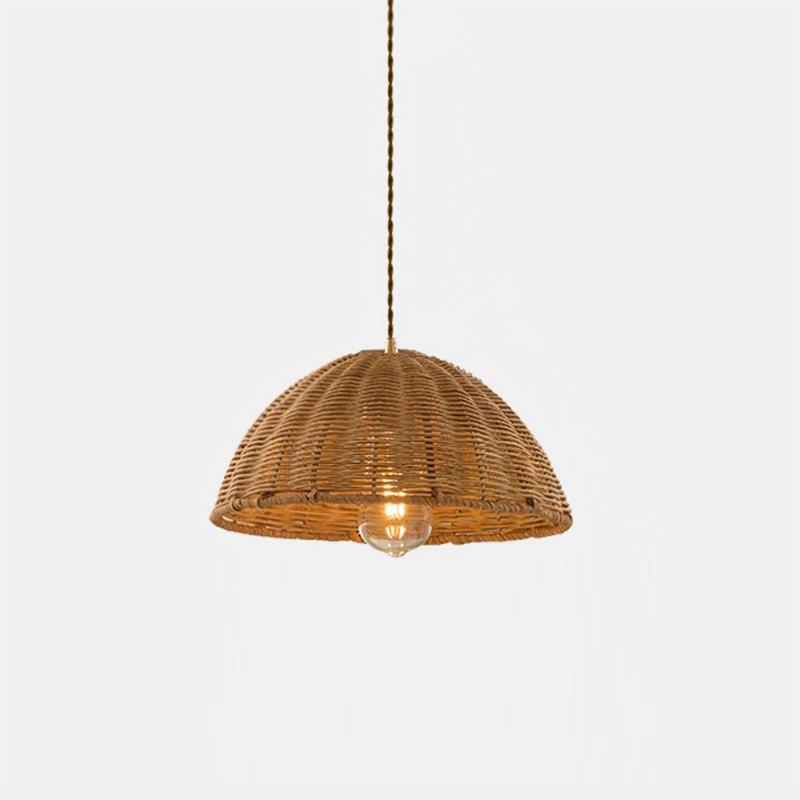Pendant Lamp Rattan Shade and Metal Body Cone Shape Natural Minimalist - Letslighting