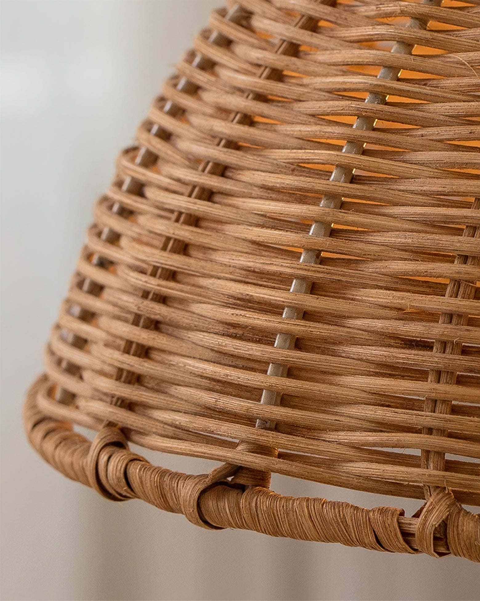 Pendant Lamp Rattan Shade and Metal Body Cone Shape Natural Minimalist - Letslighting