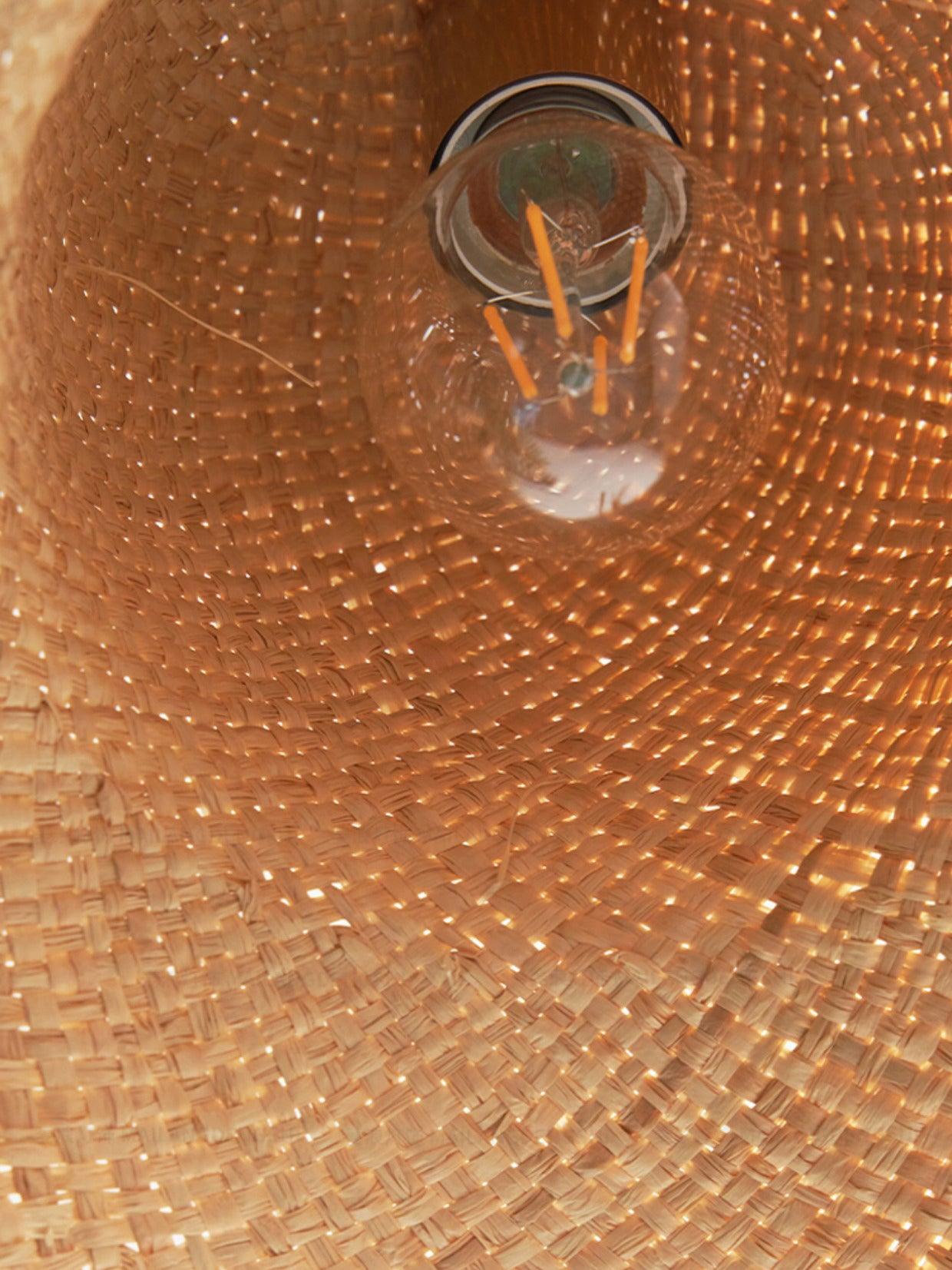 Rattan Straw Hat Pendant Light - Letslighting
