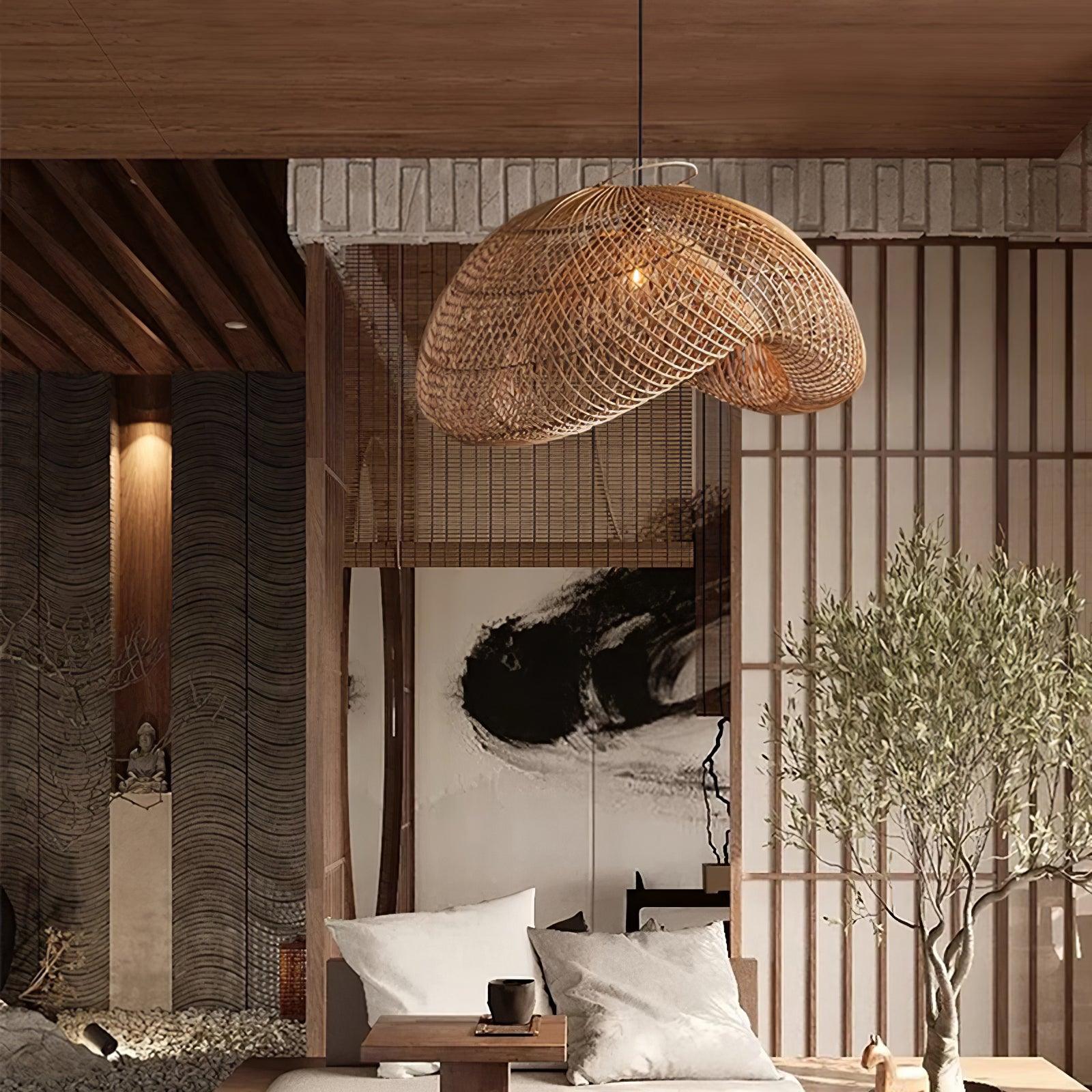 Rattan Wave Pendant Light - Letslighting