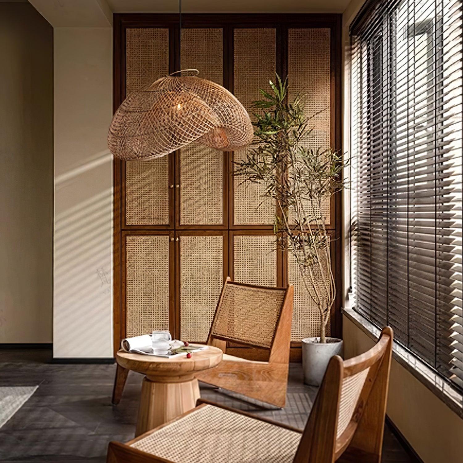Rattan Wave Pendant Light - Letslighting