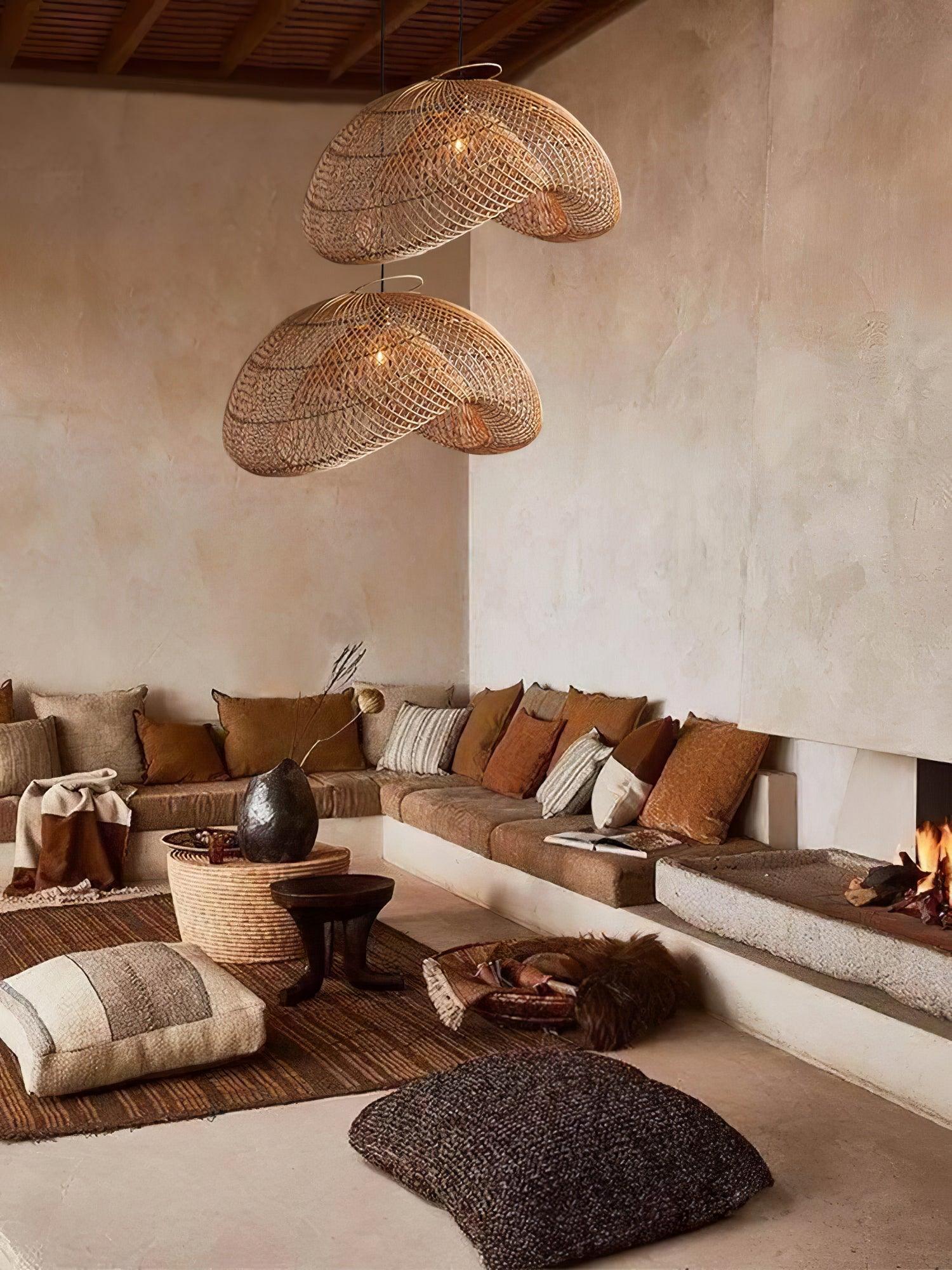 Rattan Wave Pendant Light - Letslighting