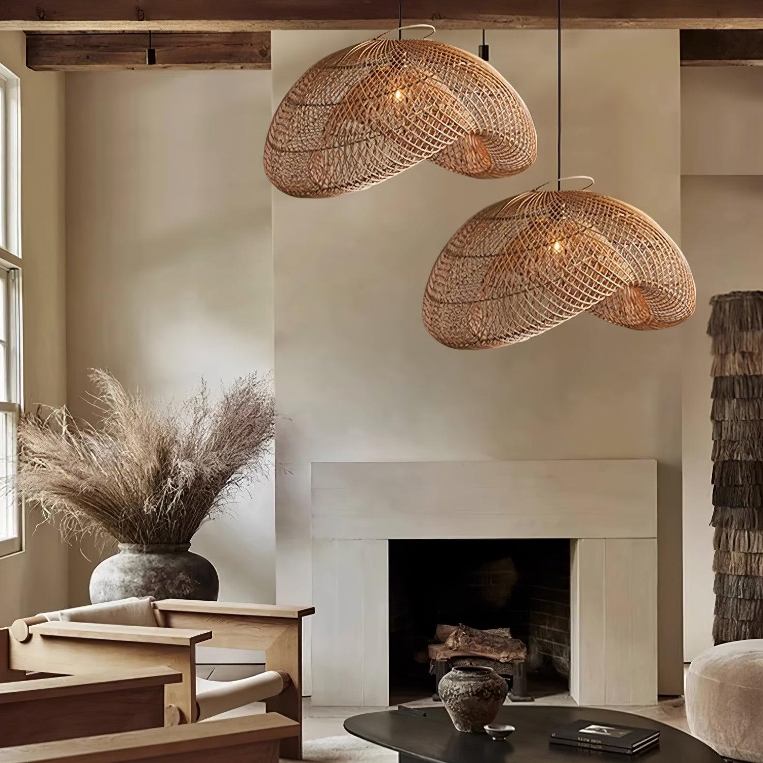 Rattan Wave Pendant Light - Letslighting