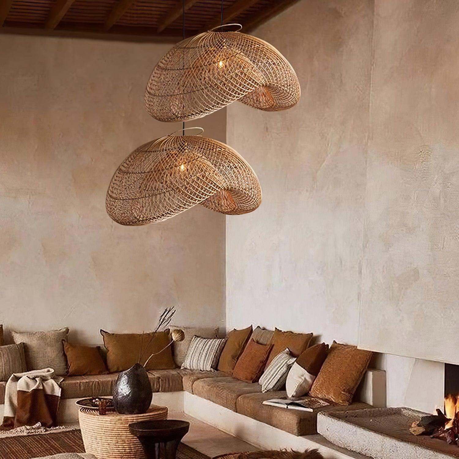 Rattan Wave Pendant Light - Letslighting