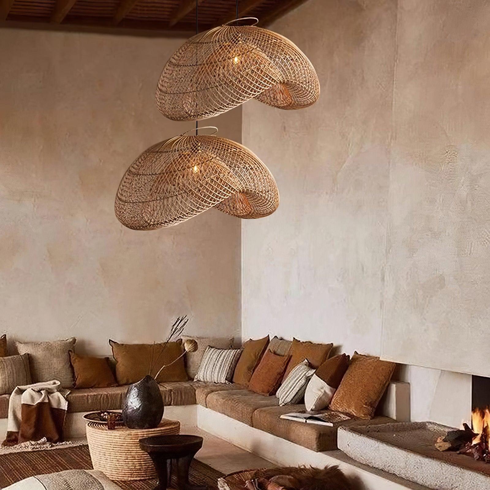 Rattan Wave Pendant Light - Letslighting