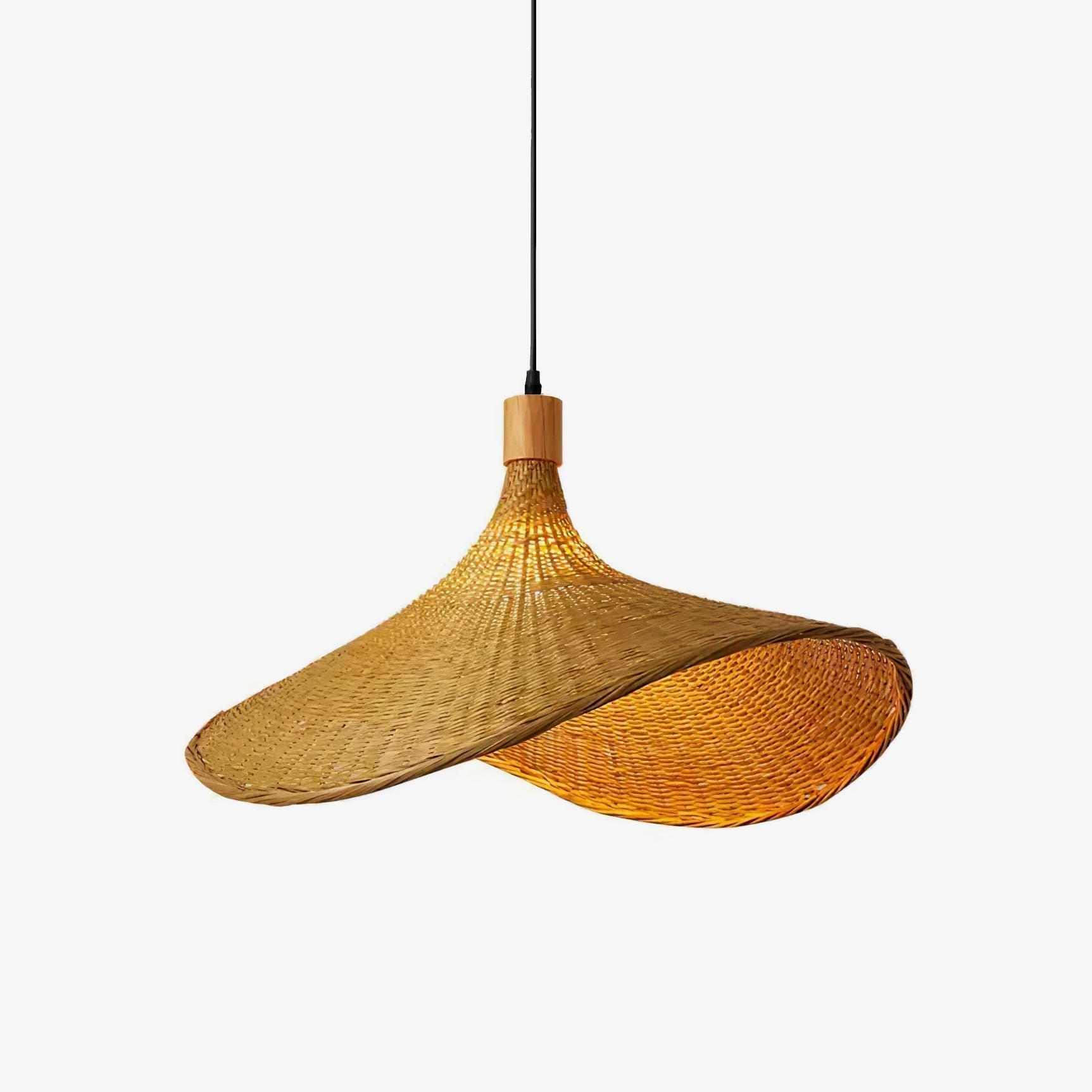 Rattan Weave Hat Pendant Light - Letslighting