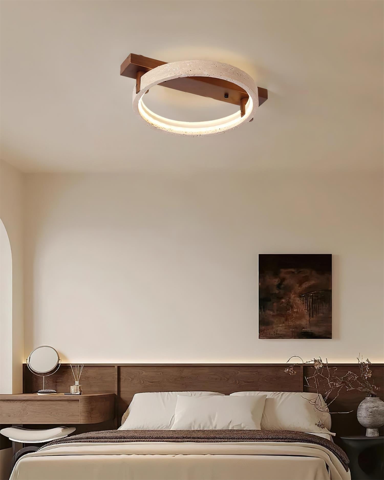 Ritta Natural Travertine Ceiling Lamp - Letslighting
