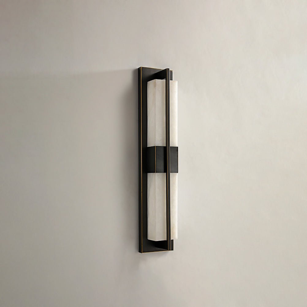 Caspian Alabaster Brass Wall Light - Letslighting