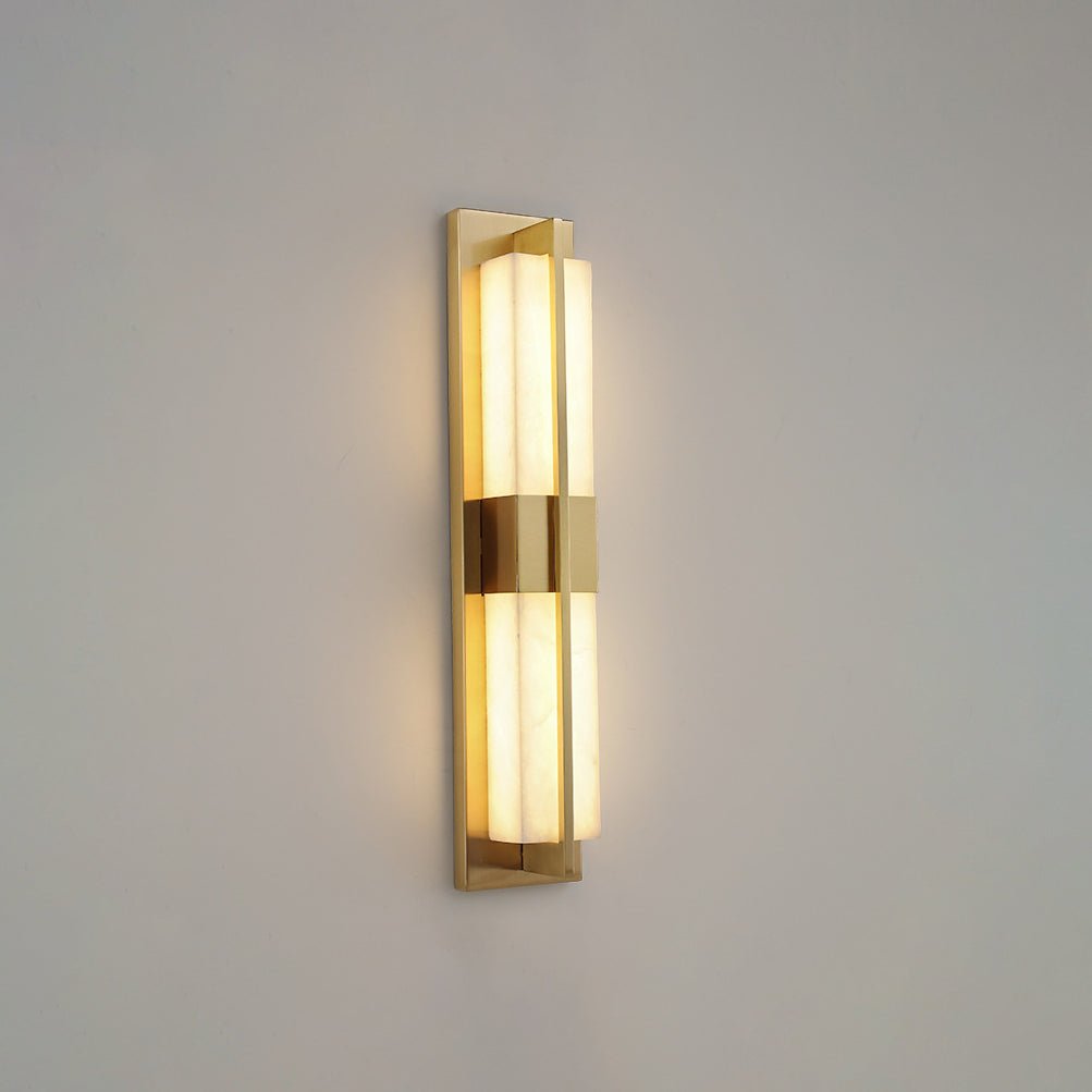 Caspian Alabaster Brass Wall Light - Letslighting