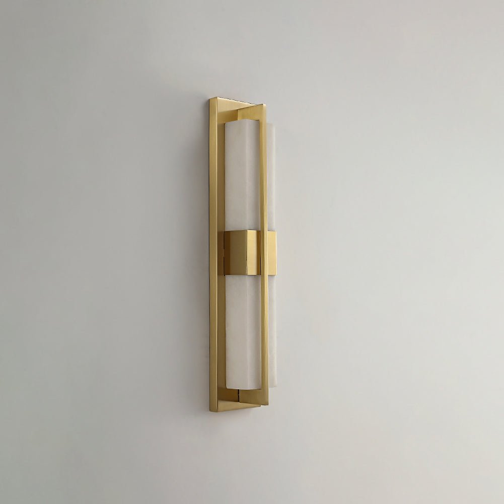 Caspian Alabaster Brass Wall Light - Letslighting