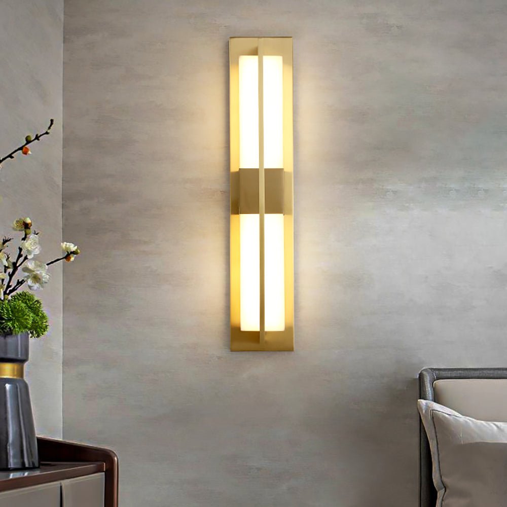 Caspian Alabaster Brass Wall Light - Letslighting