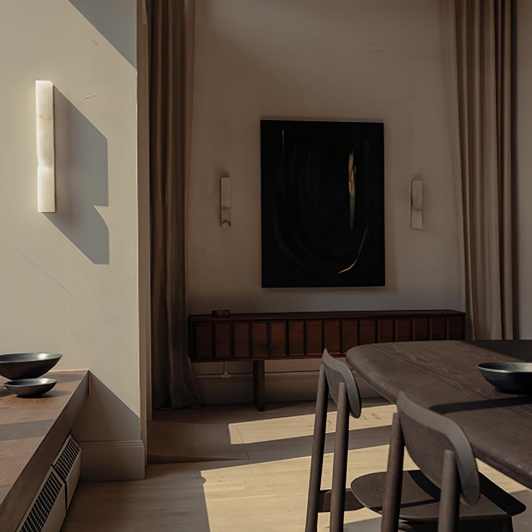 Lyvenisra Modern Minimalist Rectangular Alabaster Wall Lamp - Lamp Copper