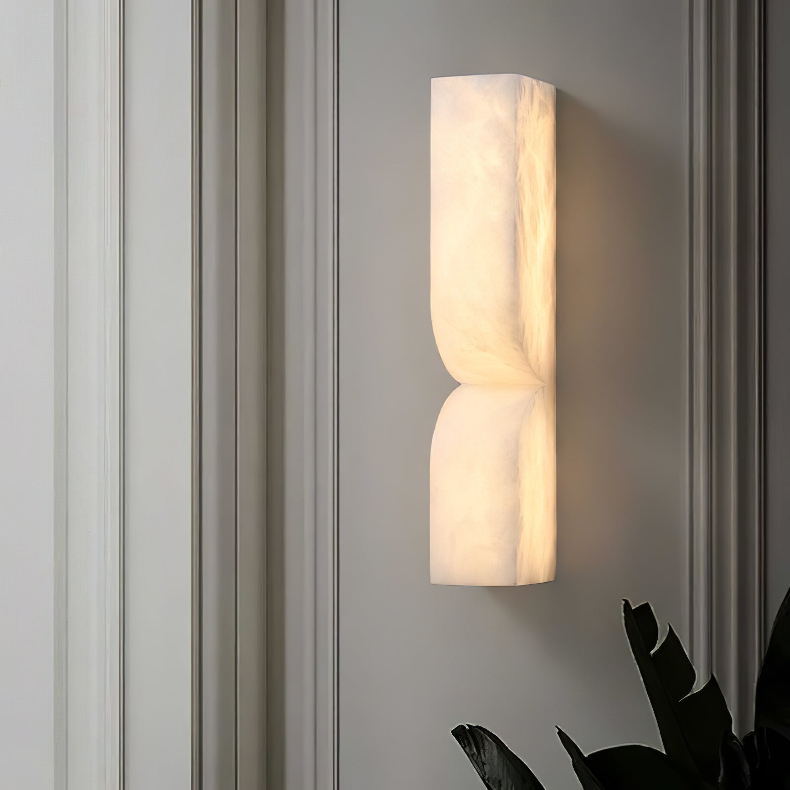 Lyvenisra Modern Minimalist Rectangular Alabaster Wall Lamp - Lamp Copper