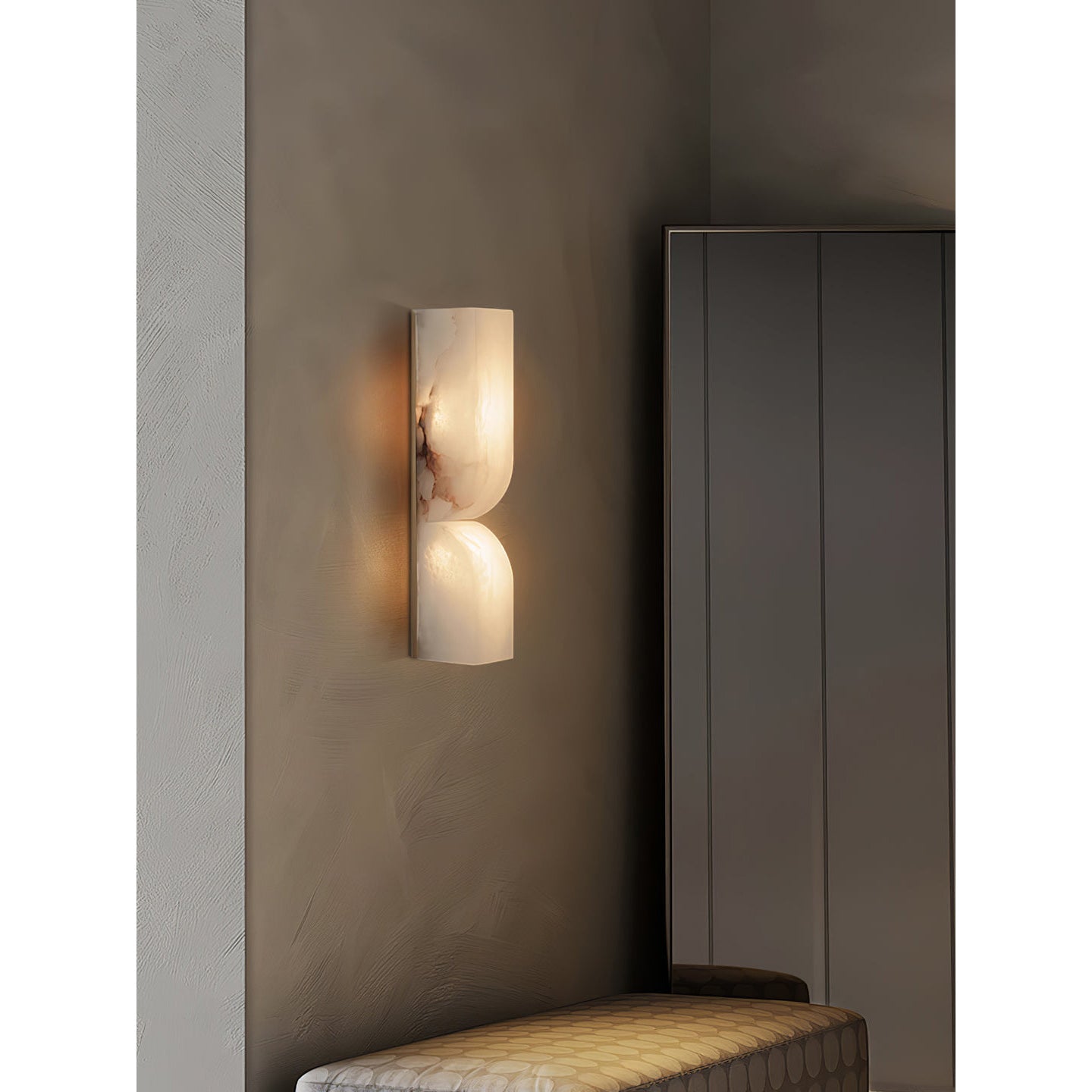 Lyvenisra Modern Minimalist Rectangular Alabaster Wall Lamp - Lamp Copper