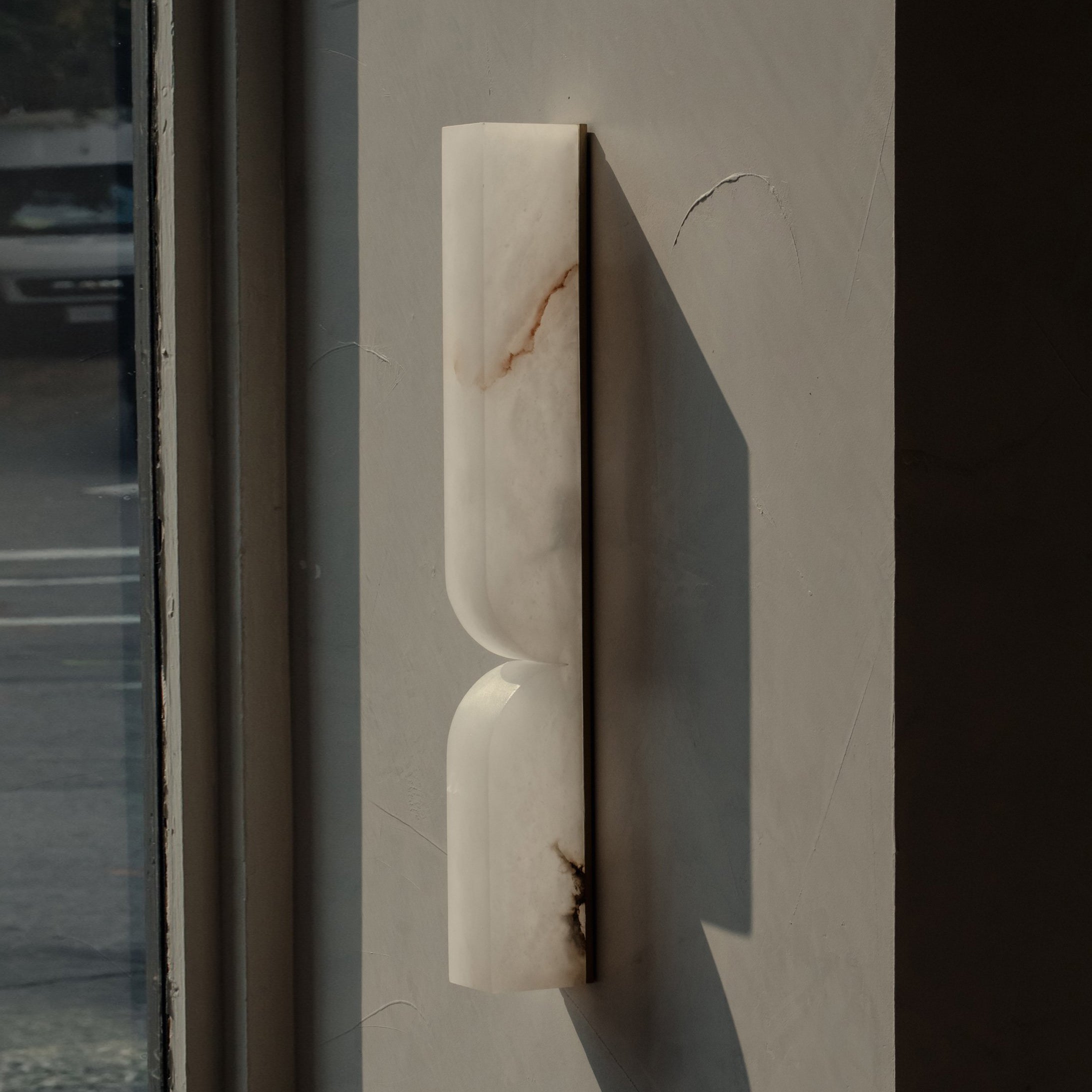 Lyvenisra Modern Minimalist Rectangular Alabaster Wall Lamp - Lamp Copper