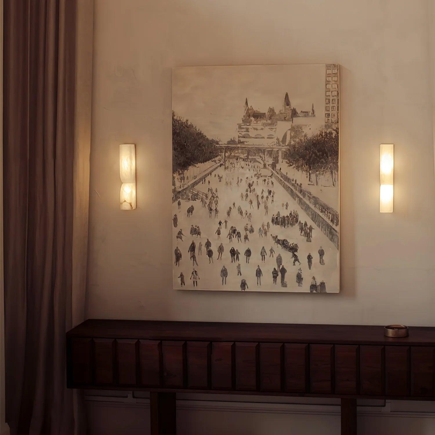 Lyvenisra Modern Minimalist Rectangular Alabaster Wall Lamp - Lamp Copper