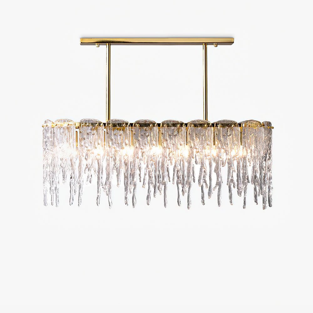 Cathaa Postmodern Luxury Rectangular Icicle Glass Crystal Chandelier - Letslighting