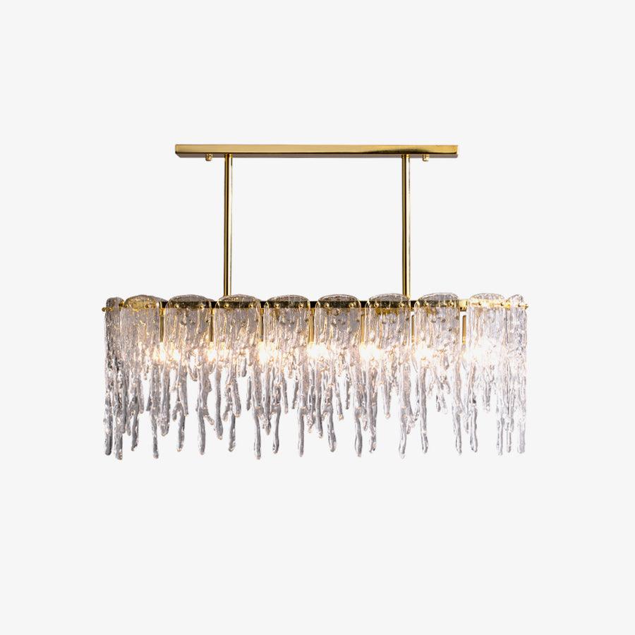 Cathaa Postmodern Luxury Rectangular Icicle Glass Crystal Chandelier - Letslighting