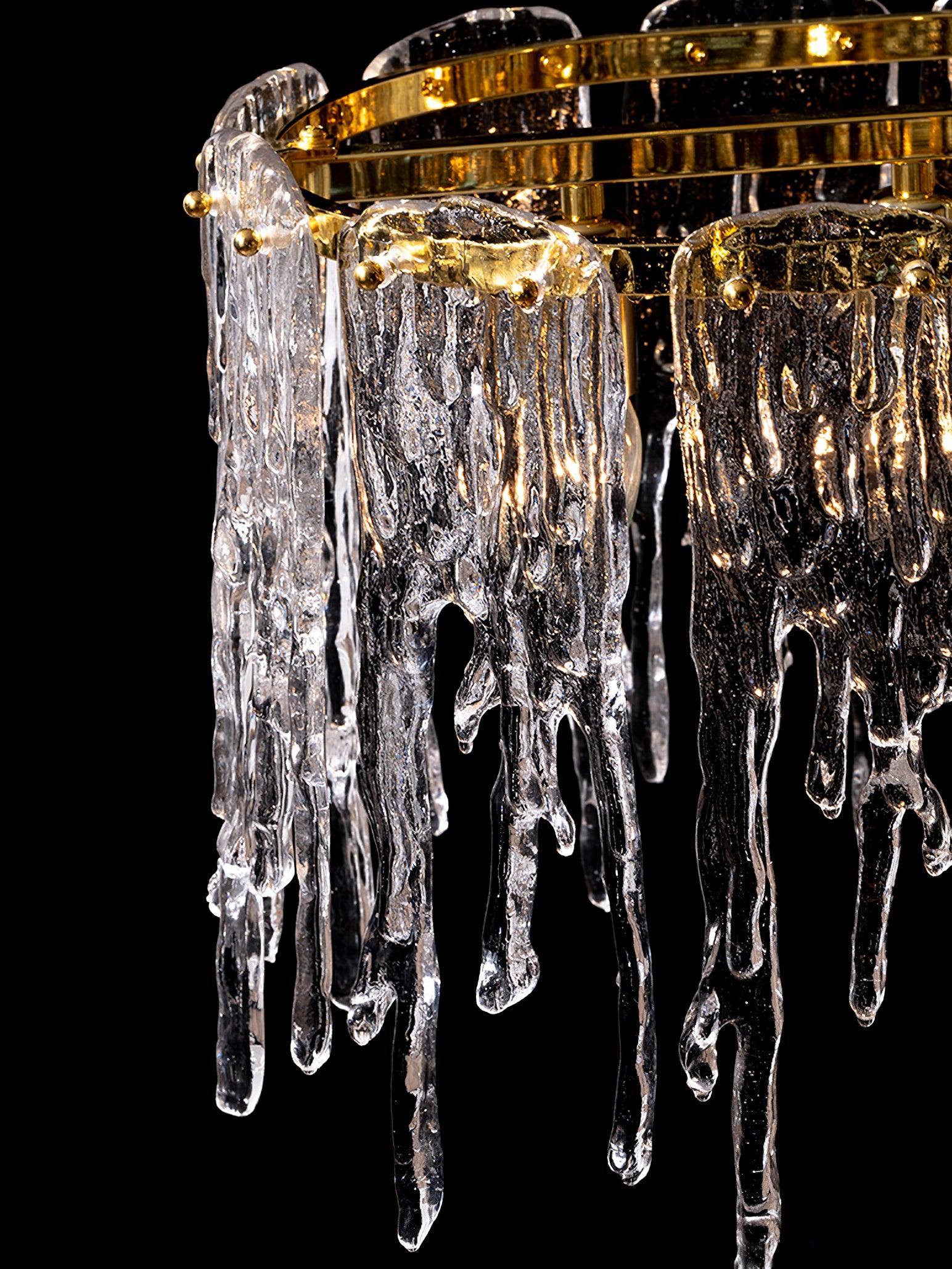 Cathaa Postmodern Luxury Rectangular Icicle Glass Crystal Chandelier - Letslighting