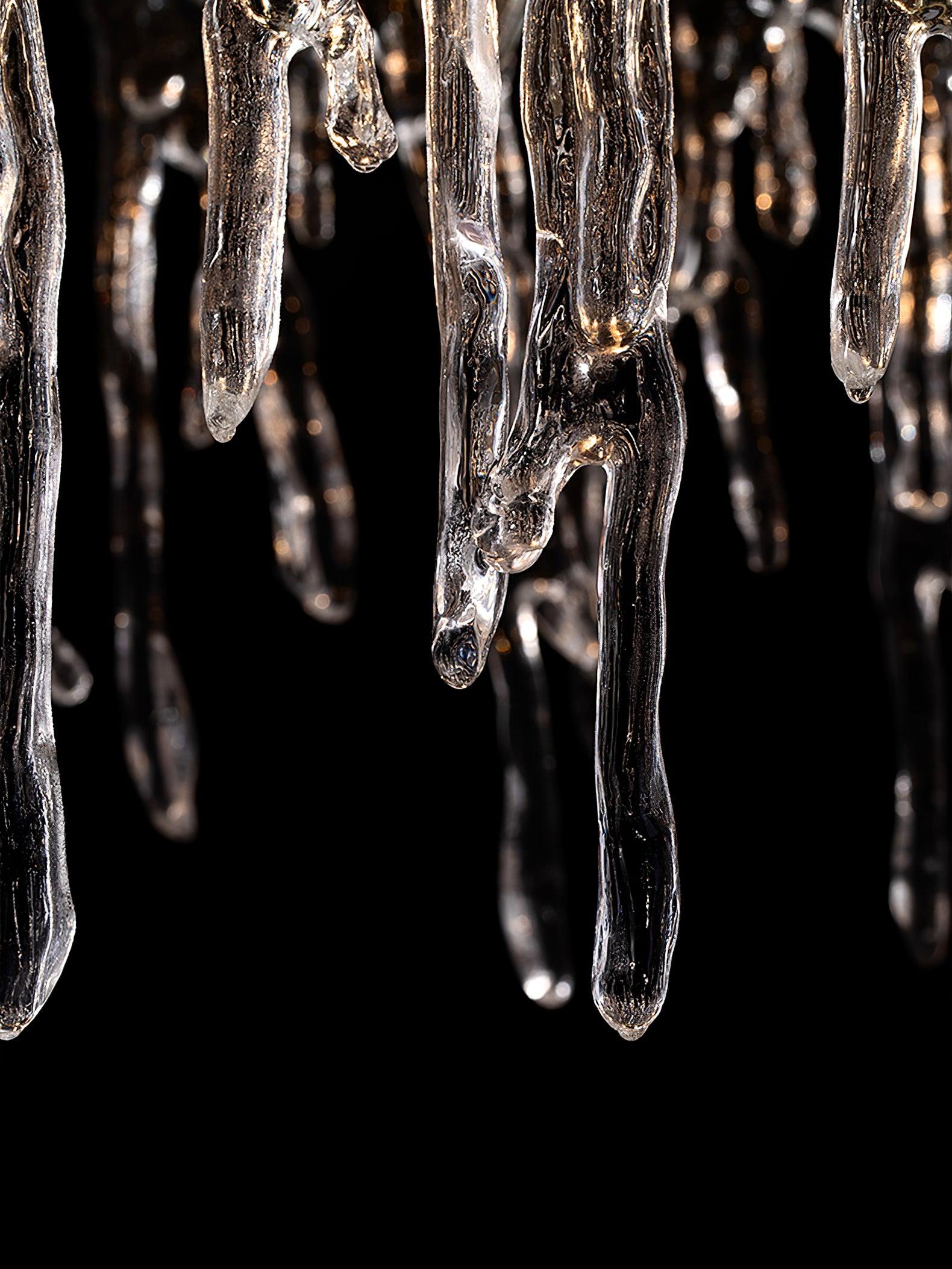 Cathaa Postmodern Luxury Rectangular Icicle Glass Crystal Chandelier - Letslighting