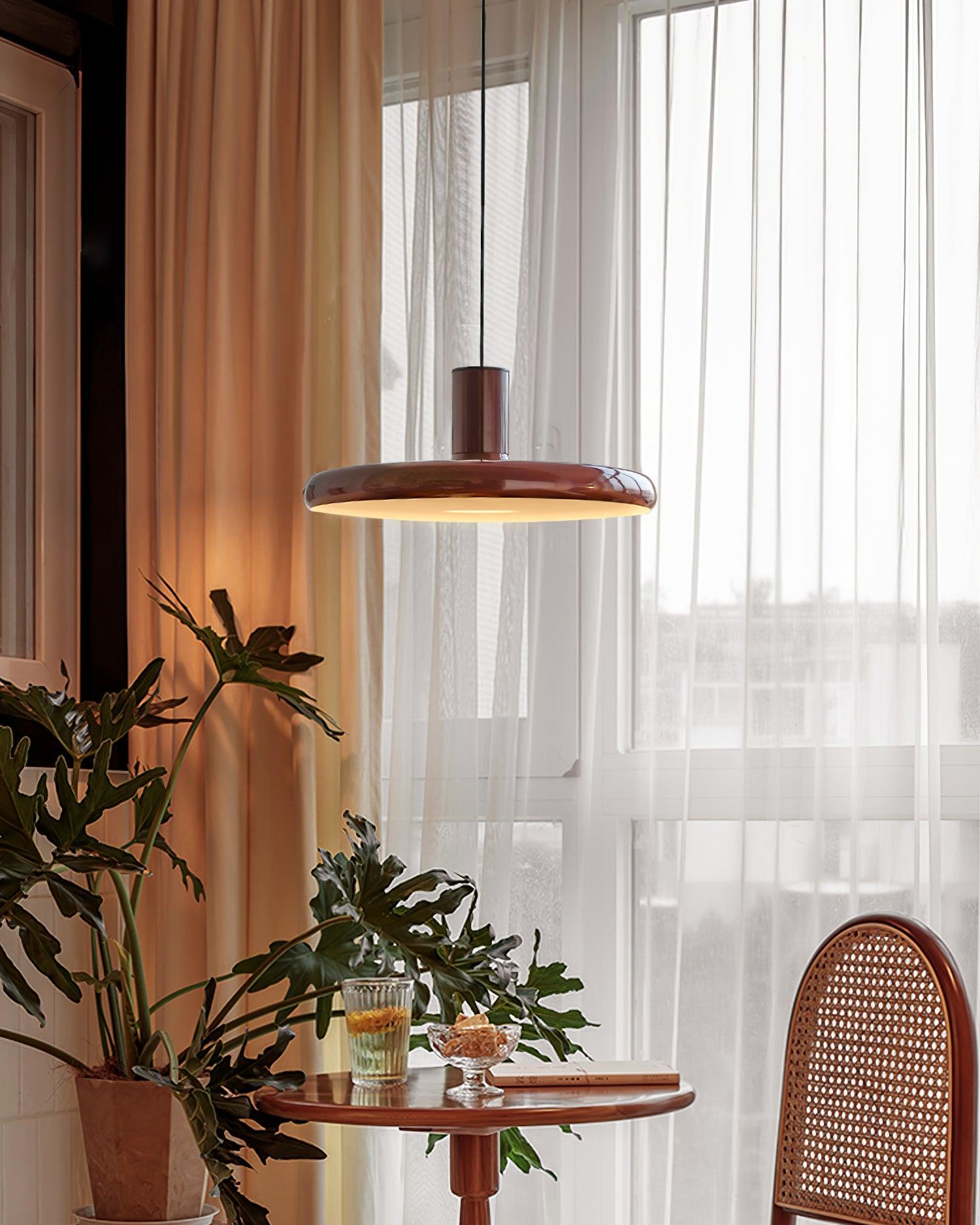 Pendant Lamp Frisbee Red Industrial Contemporary - Letslighting