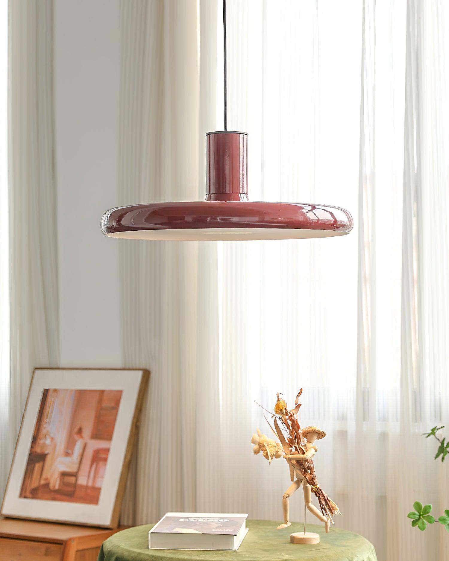 Pendant Lamp Frisbee Red Industrial Contemporary - Letslighting