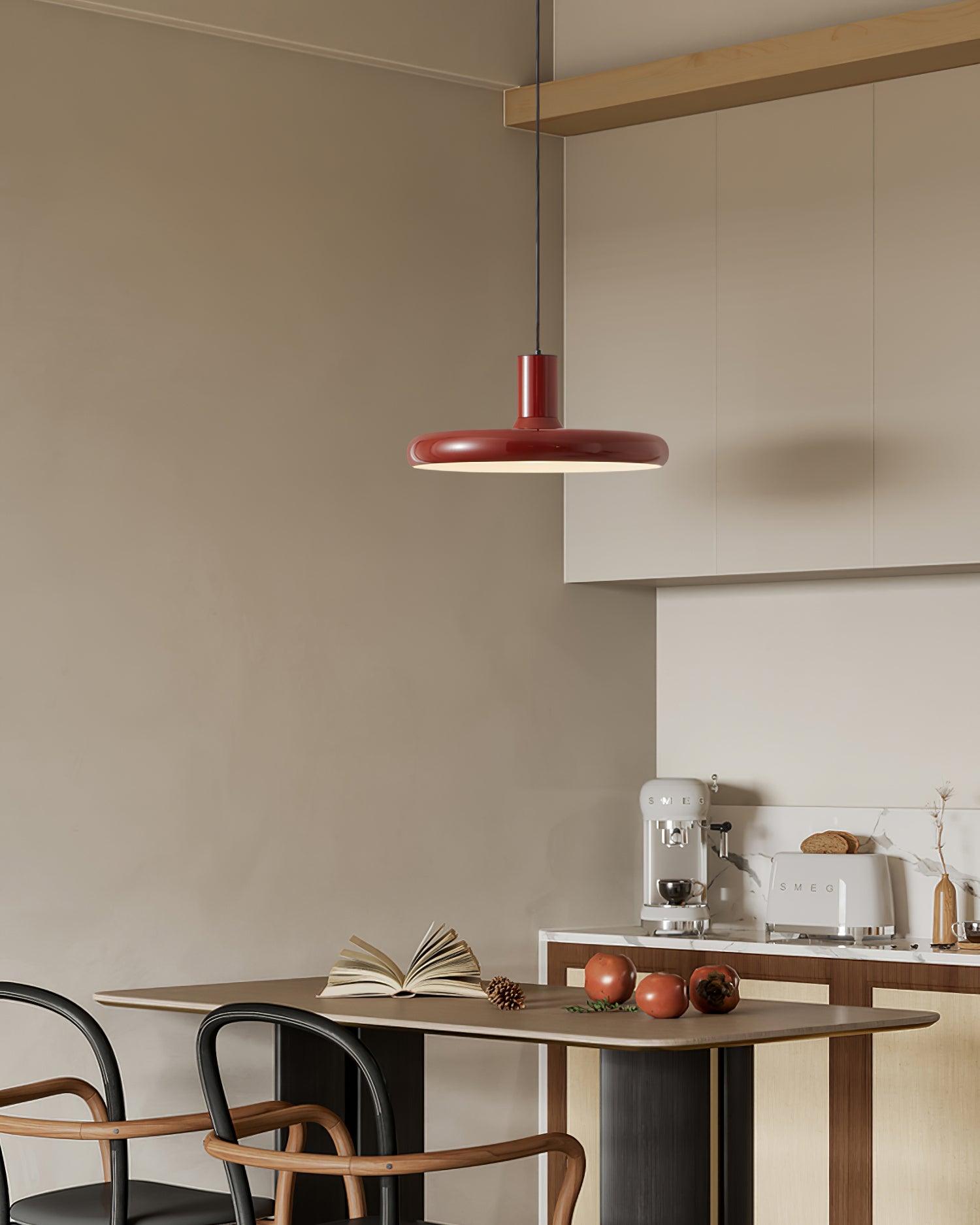 Pendant Lamp Frisbee Red Industrial Contemporary - Letslighting