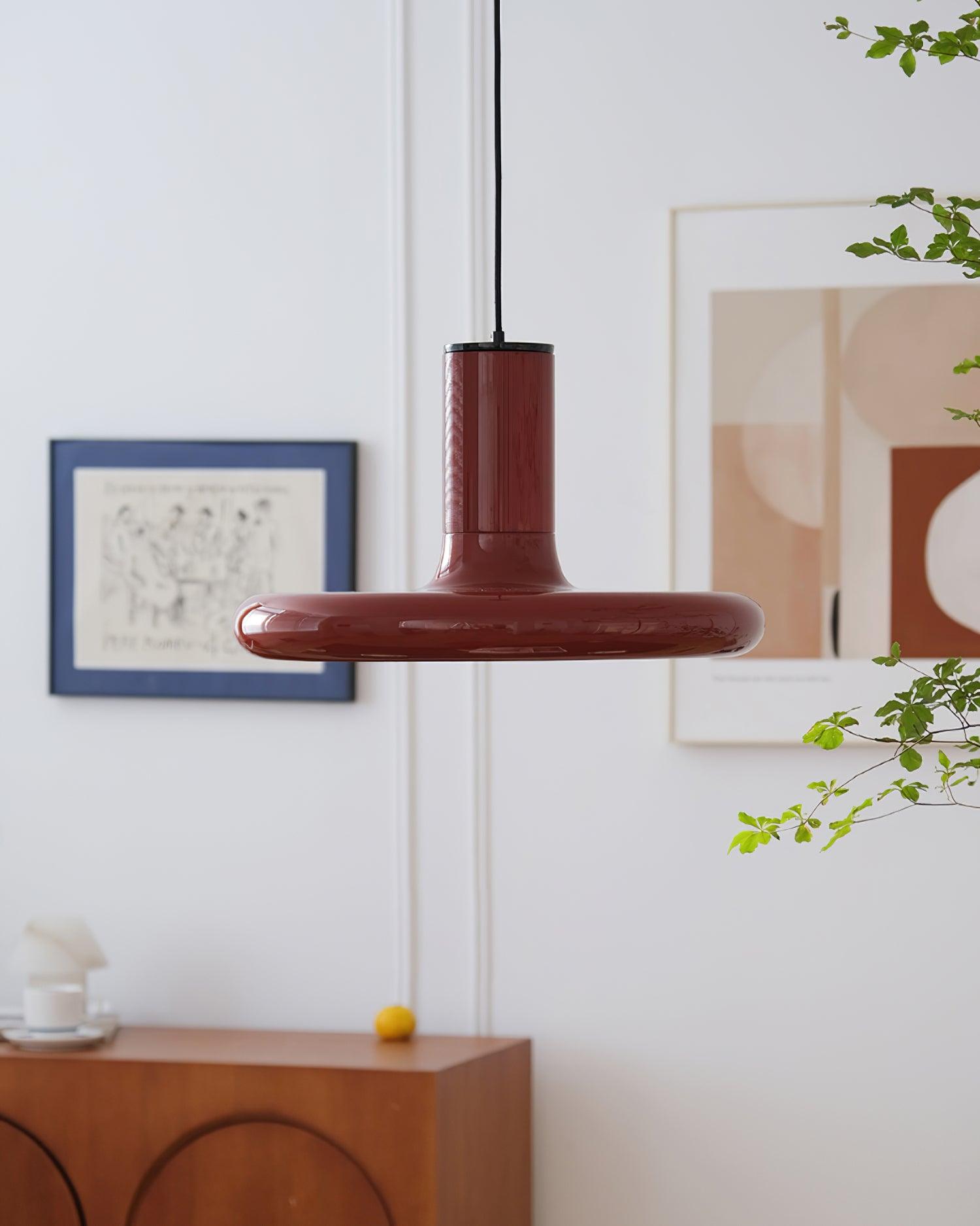 Pendant Lamp Frisbee Red Industrial Contemporary - Letslighting