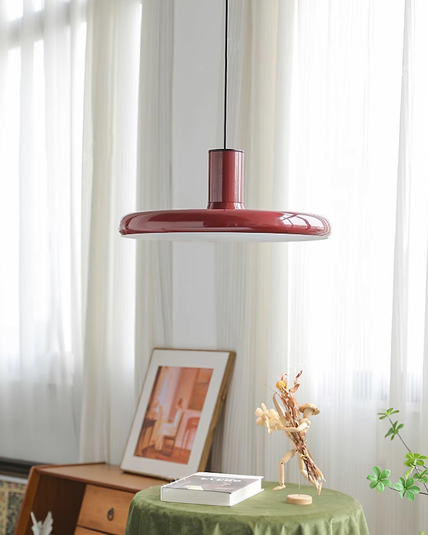Pendant Lamp Frisbee Red Industrial Contemporary - Letslighting
