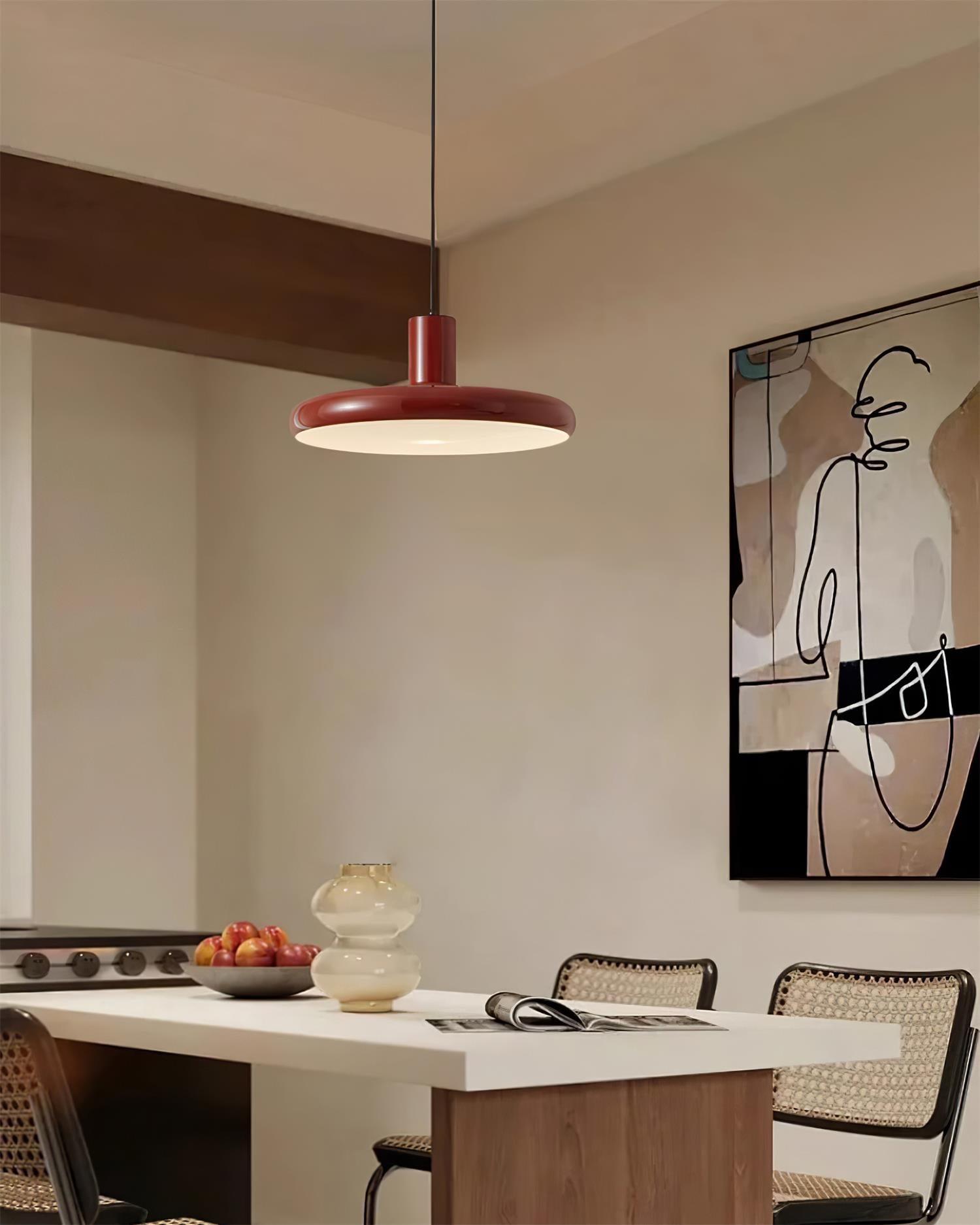 Pendant Lamp Frisbee Red Industrial Contemporary - Letslighting