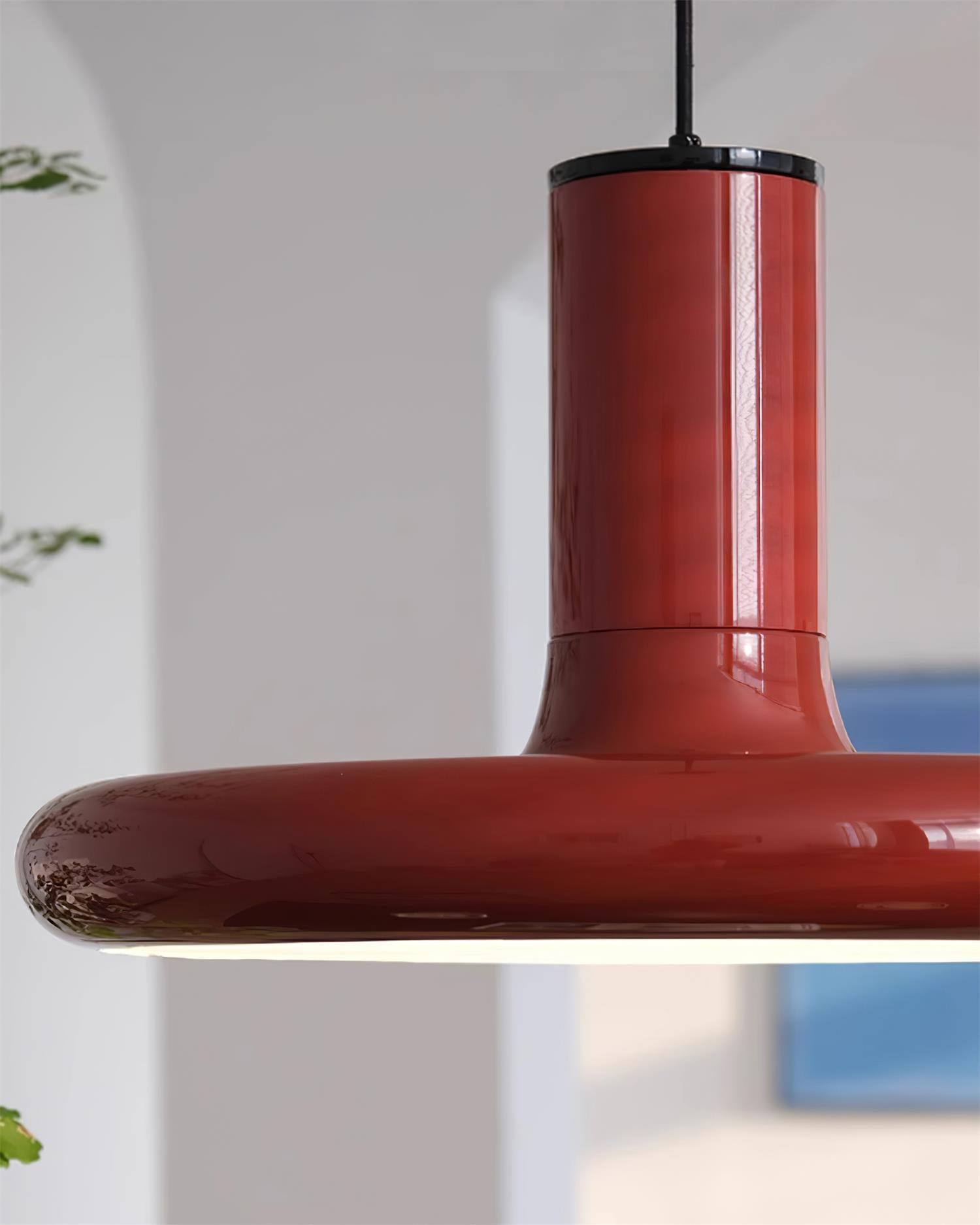 Pendant Lamp Frisbee Red Industrial Contemporary - Letslighting