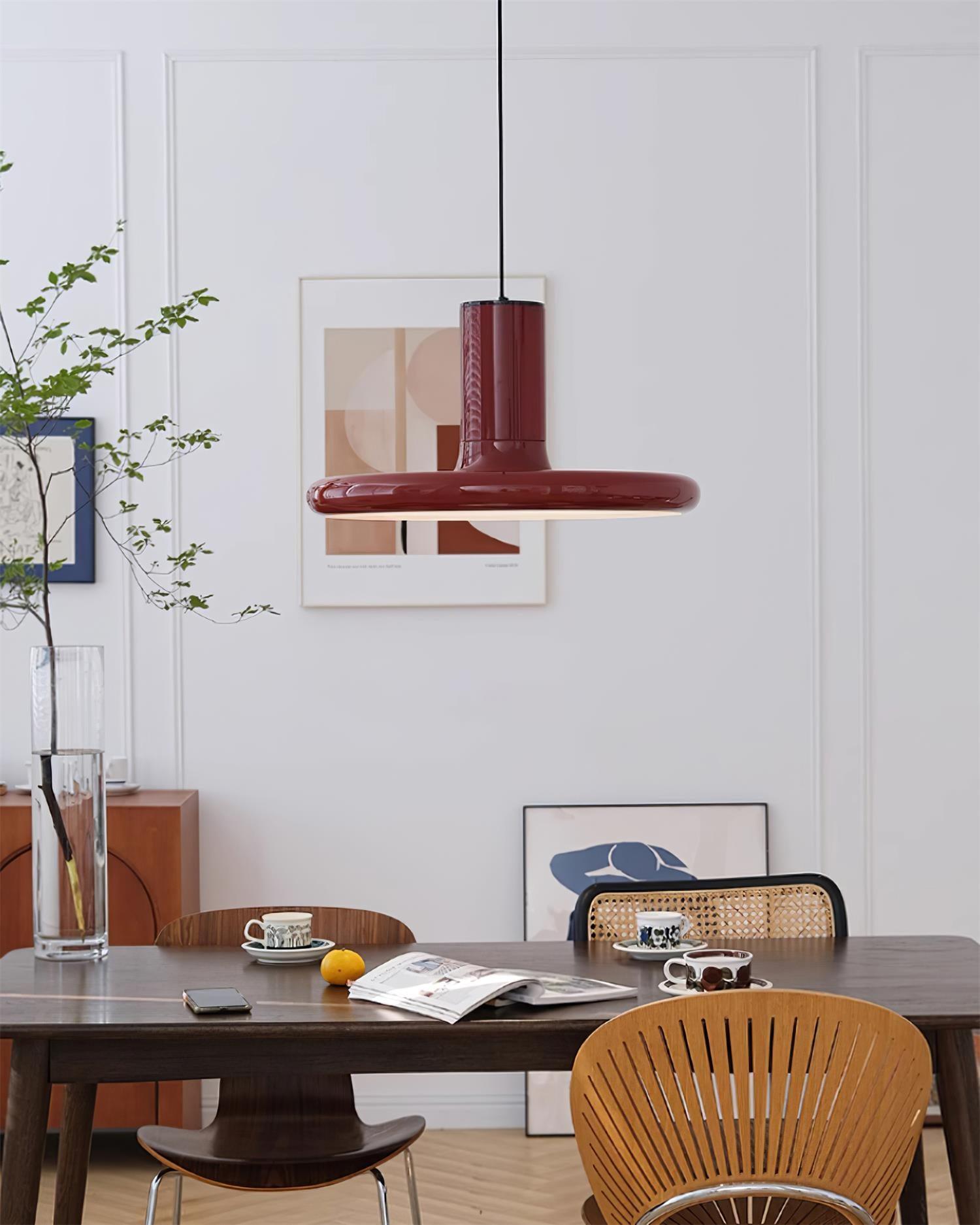 Pendant Lamp Frisbee Red Industrial Contemporary - Letslighting