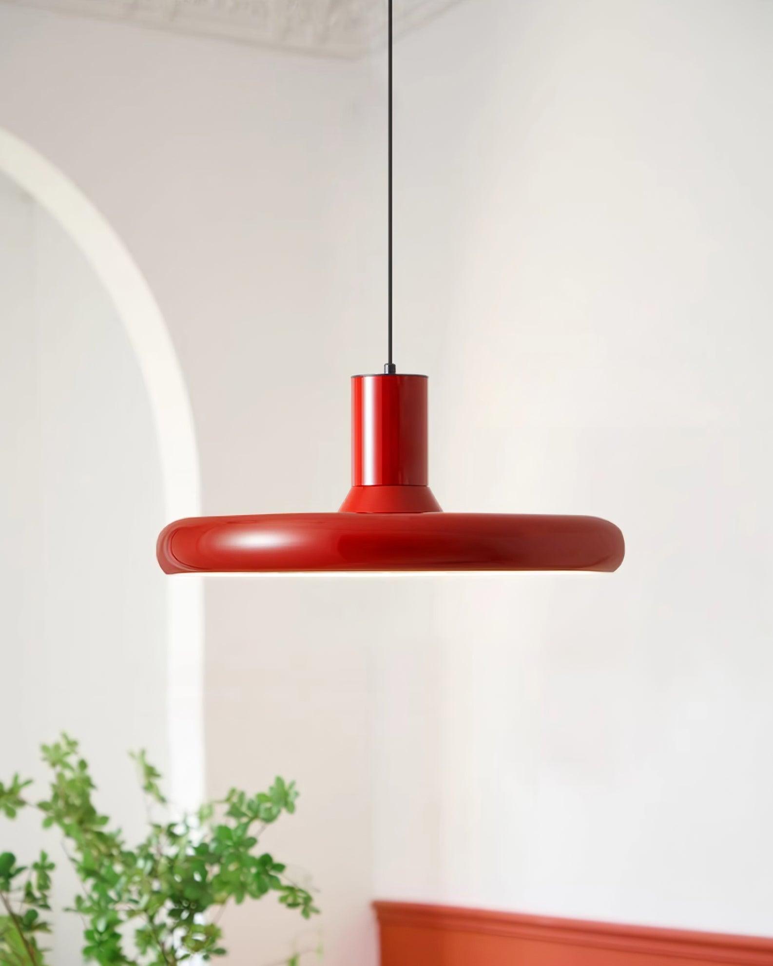 Pendant Lamp Frisbee Red Industrial Contemporary - Letslighting