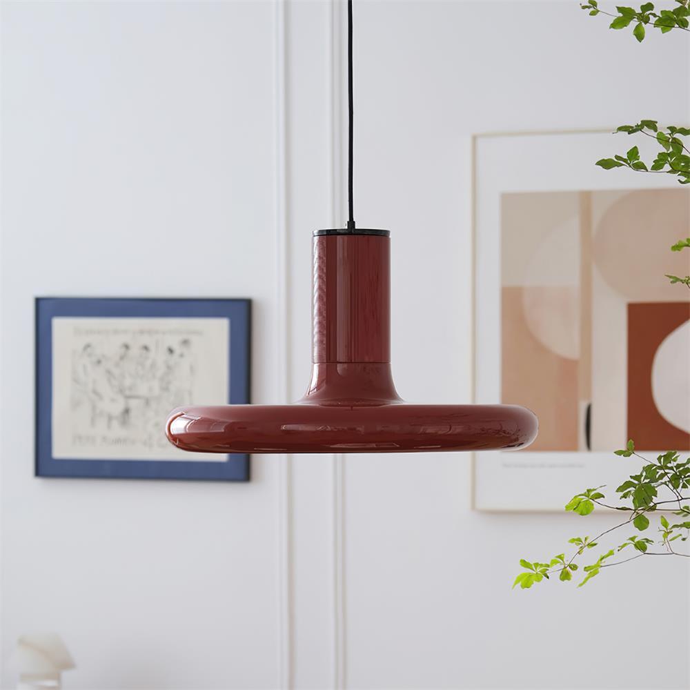 Pendant Lamp Frisbee Red Industrial Contemporary - Letslighting