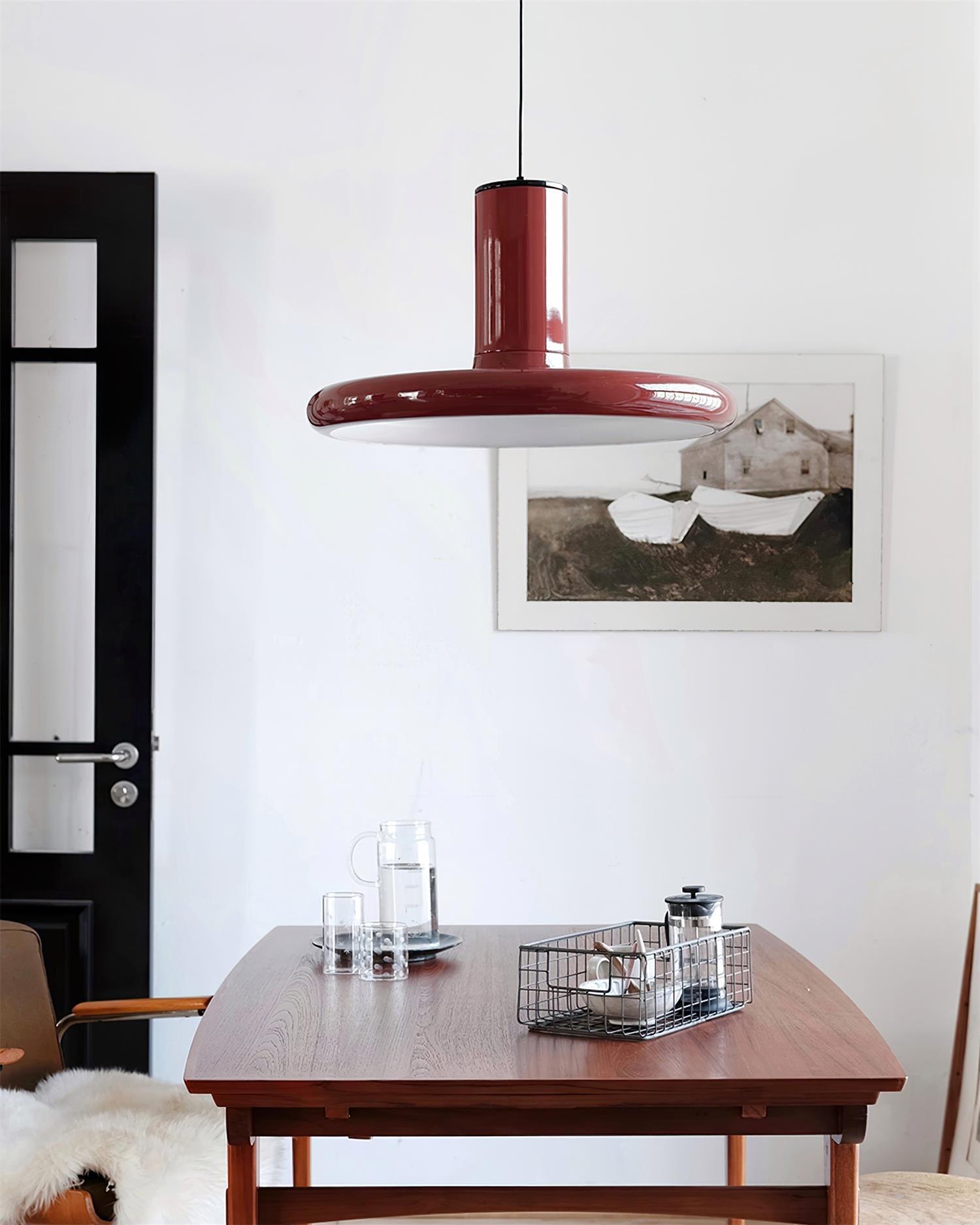 Pendant Lamp Frisbee Red Industrial Contemporary - Letslighting