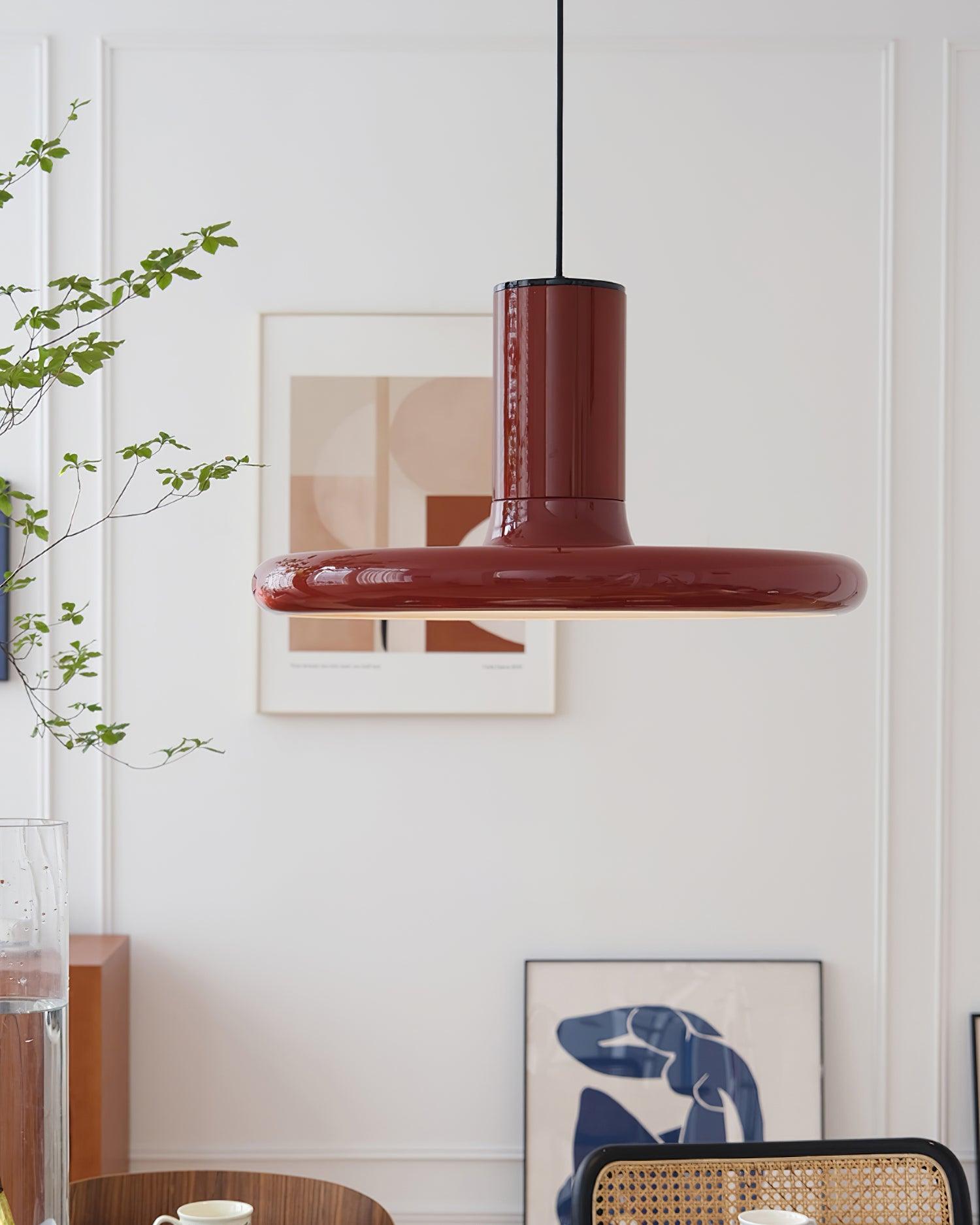 Pendant Lamp Frisbee Red Industrial Contemporary - Letslighting
