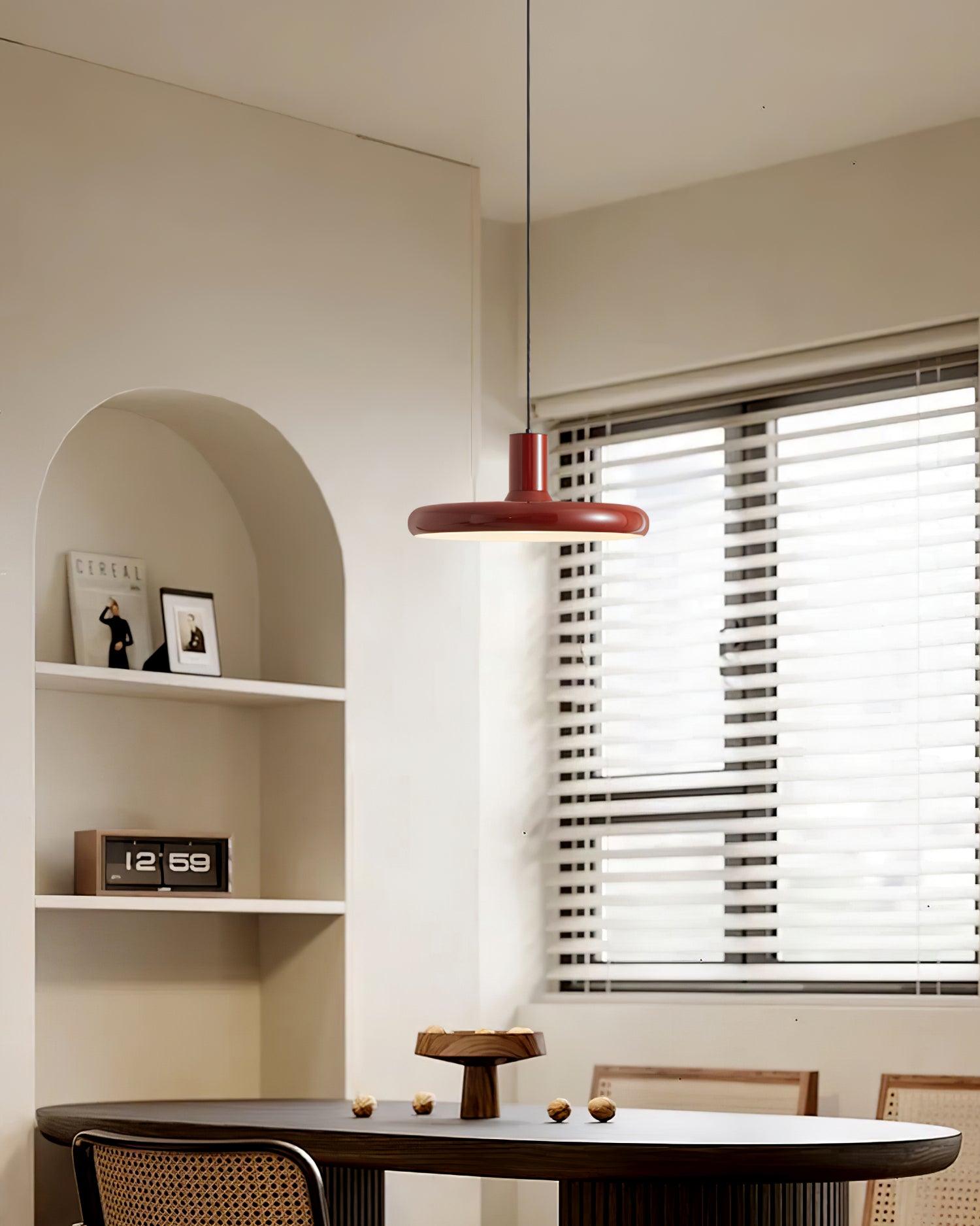 Pendant Lamp Frisbee Red Industrial Contemporary - Letslighting