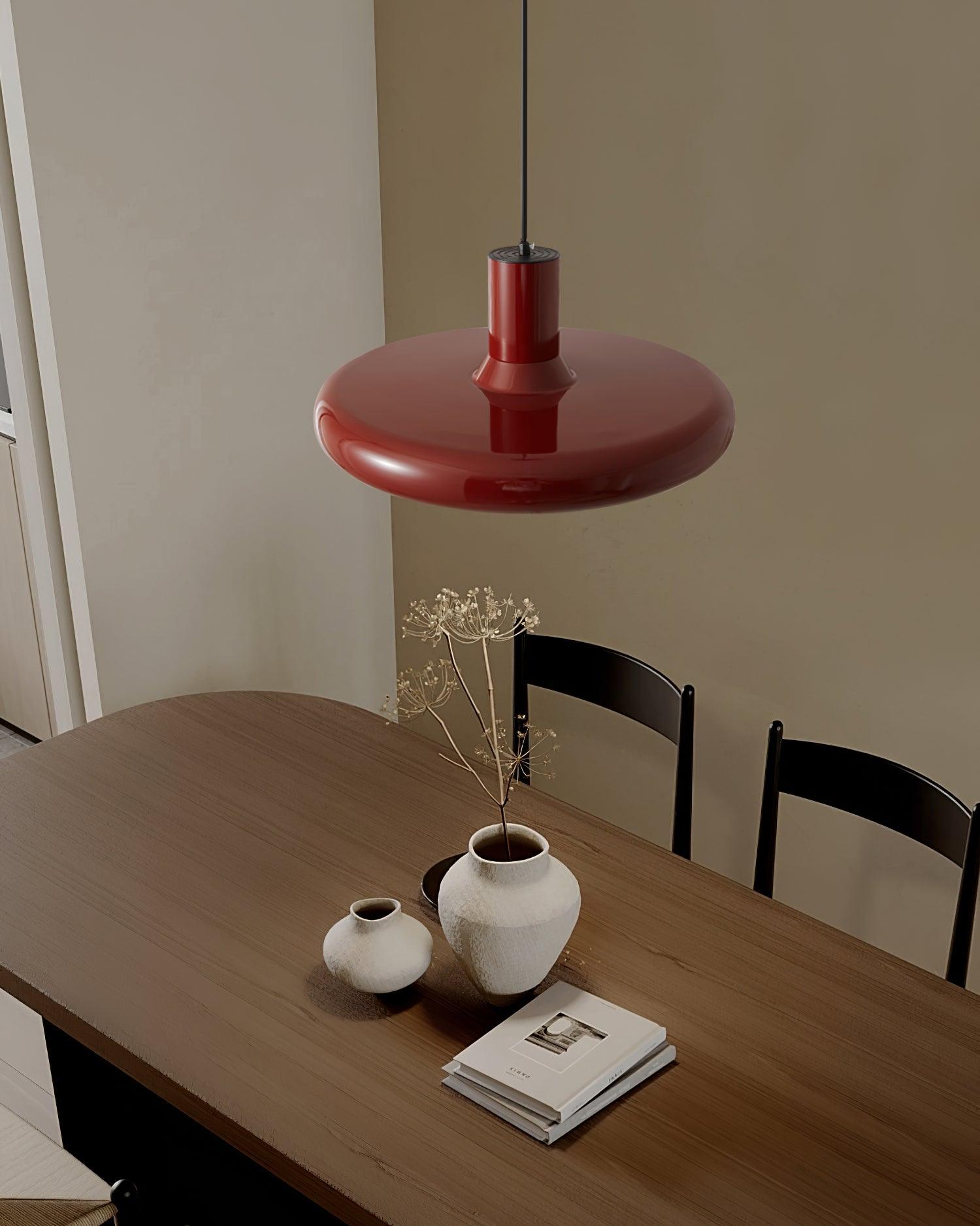 Pendant Lamp Frisbee Red Industrial Contemporary - Letslighting