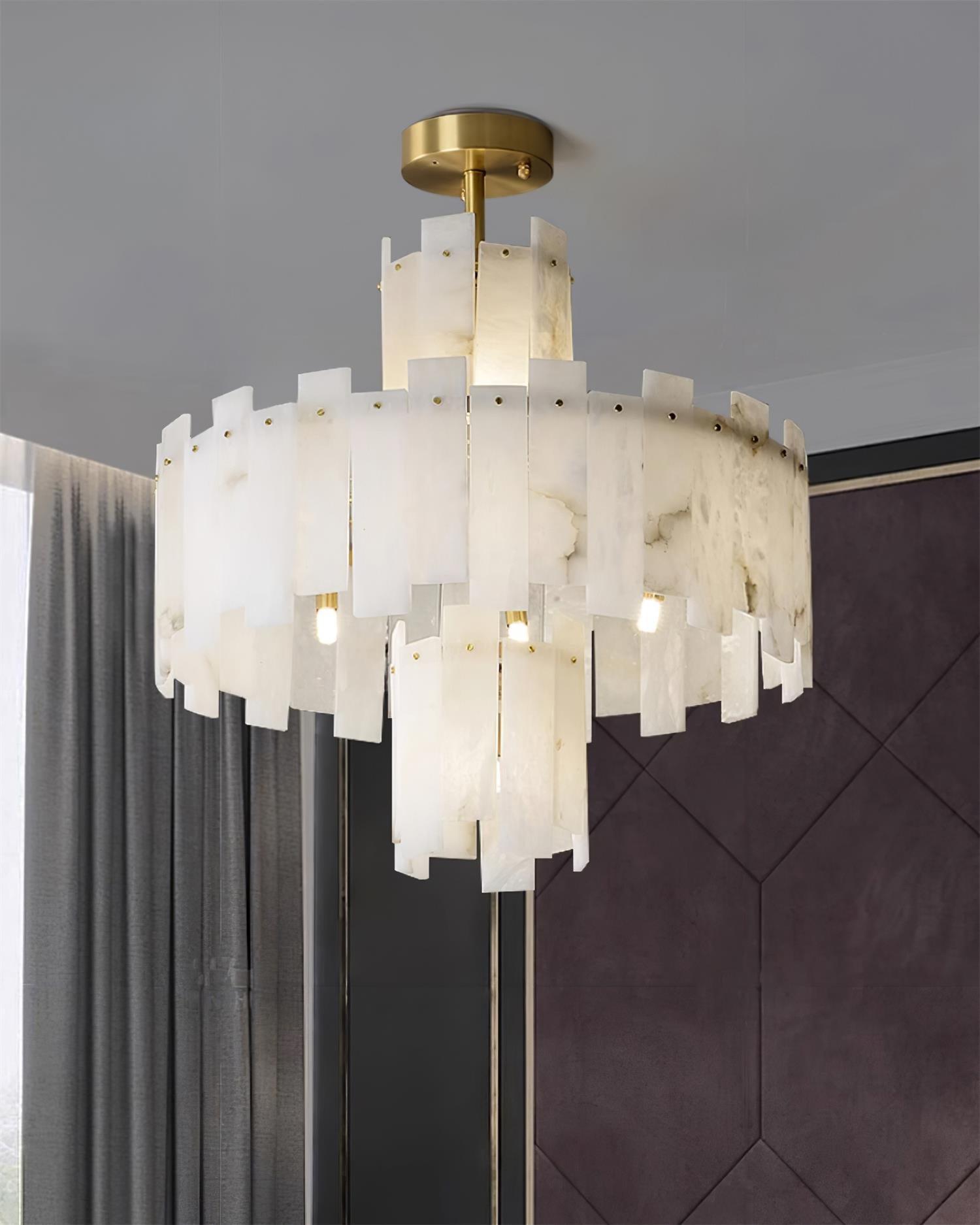 Soraya Art Deco Alabaster Chandelier - Letslighting