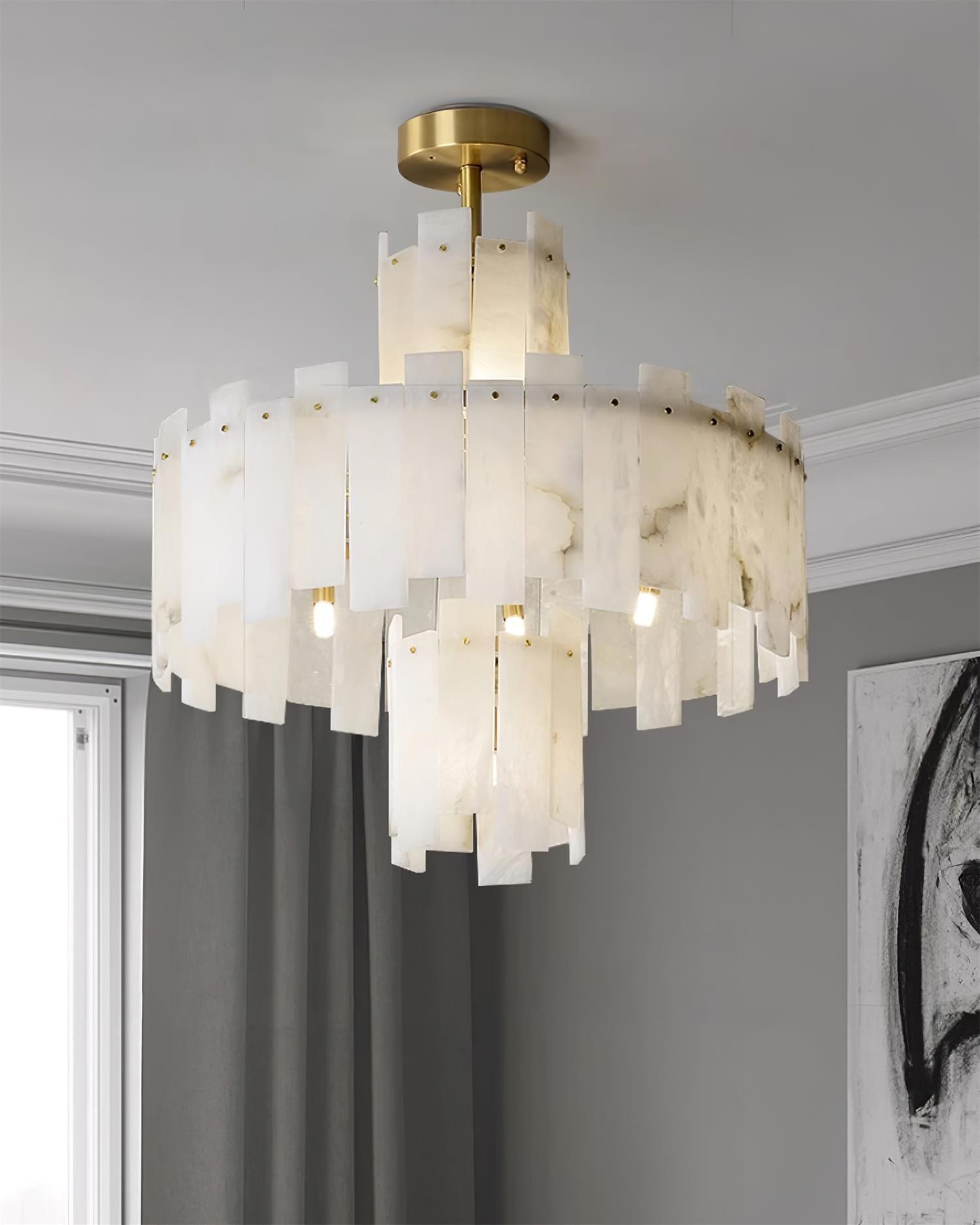 Soraya Art Deco Alabaster Chandelier - Letslighting