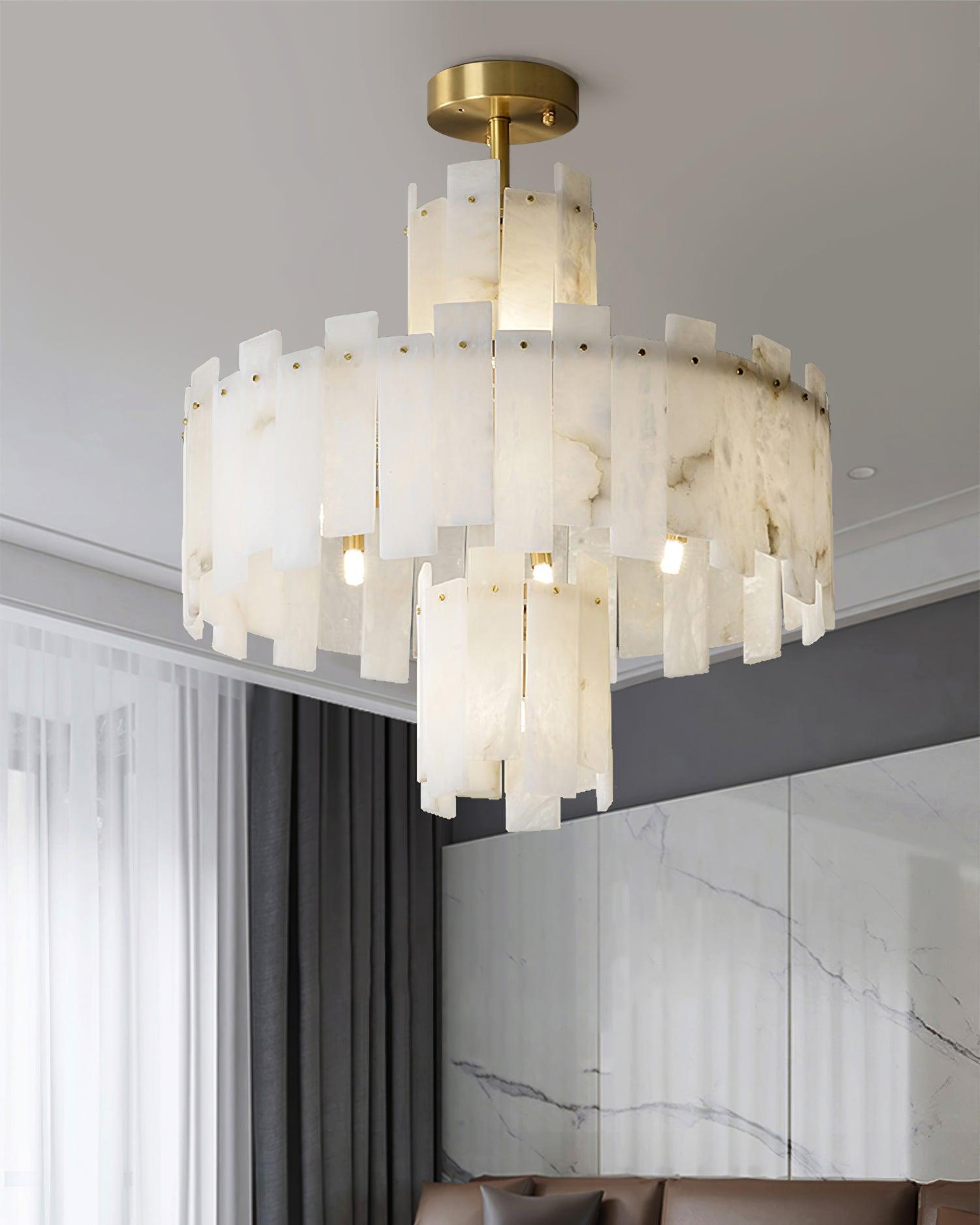 Soraya Art Deco Alabaster Chandelier - Letslighting