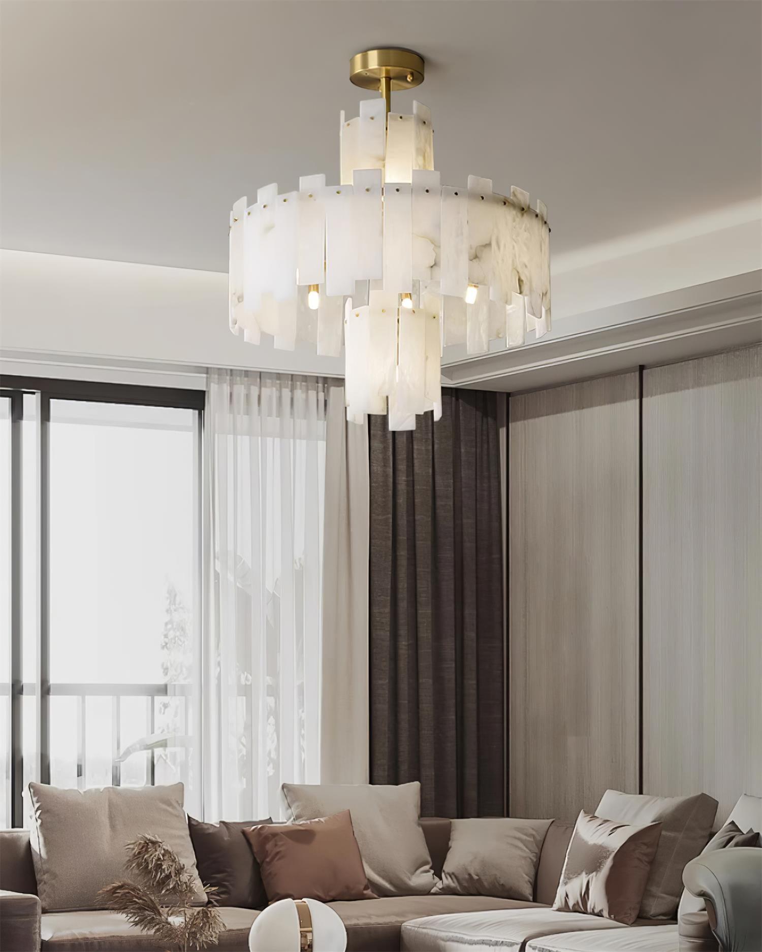 Soraya Art Deco Alabaster Chandelier - Letslighting